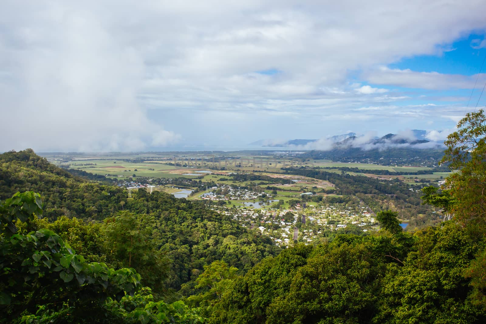 Views towards Cairns from Kuranda Scenic Railway in Queensland, Australia