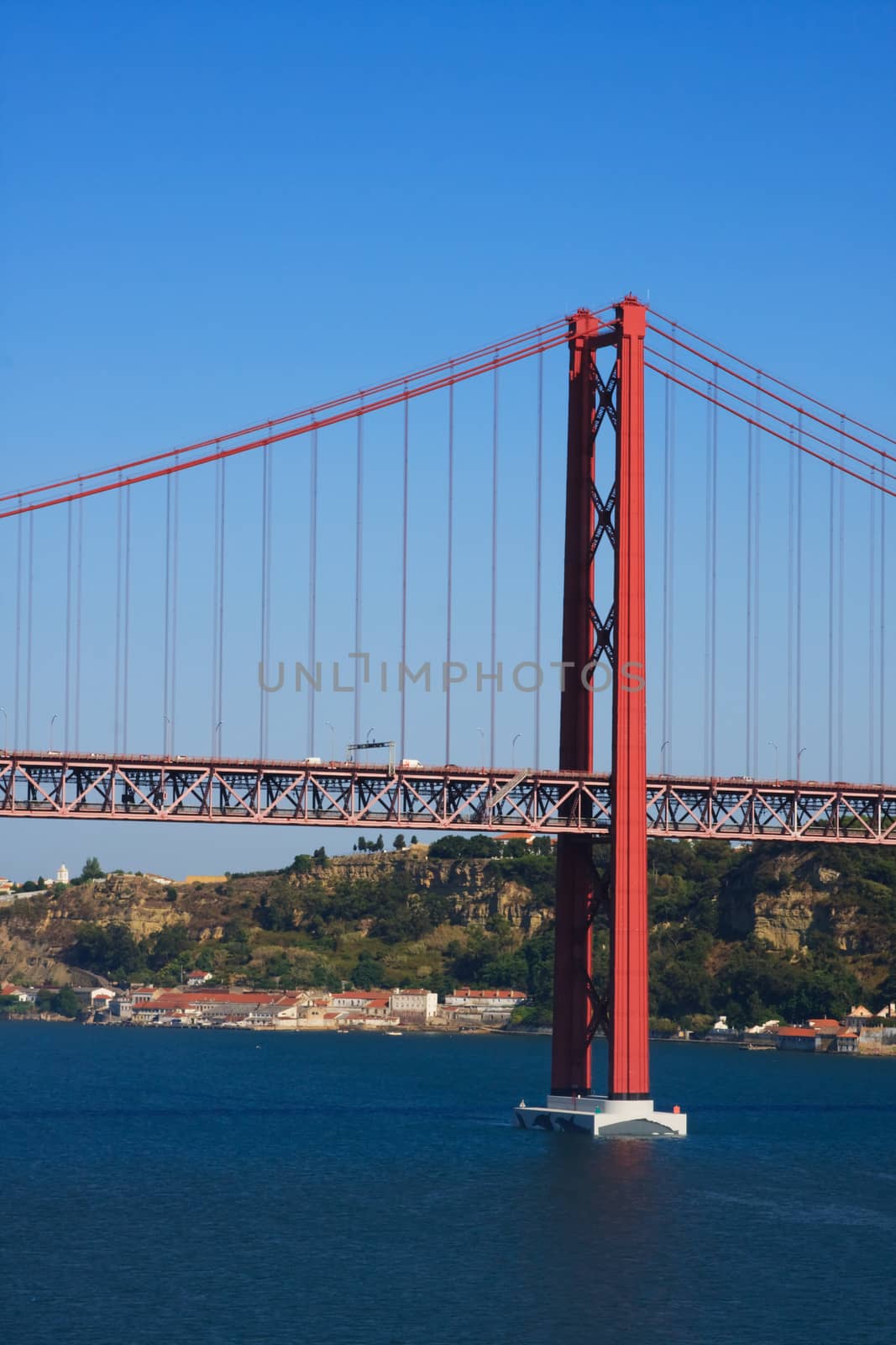 The Ponte 25 de Abril is a suspension bridge across the river Tejo linking the cities of Lisbon and Almada in Portugal.