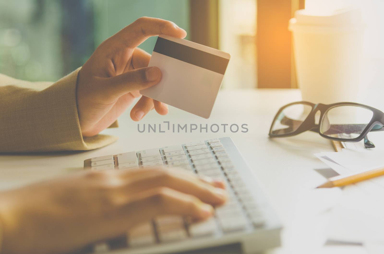 Credit Card Holders and Used Laptops Ordering and Payment - Conc by photobyphotoboy