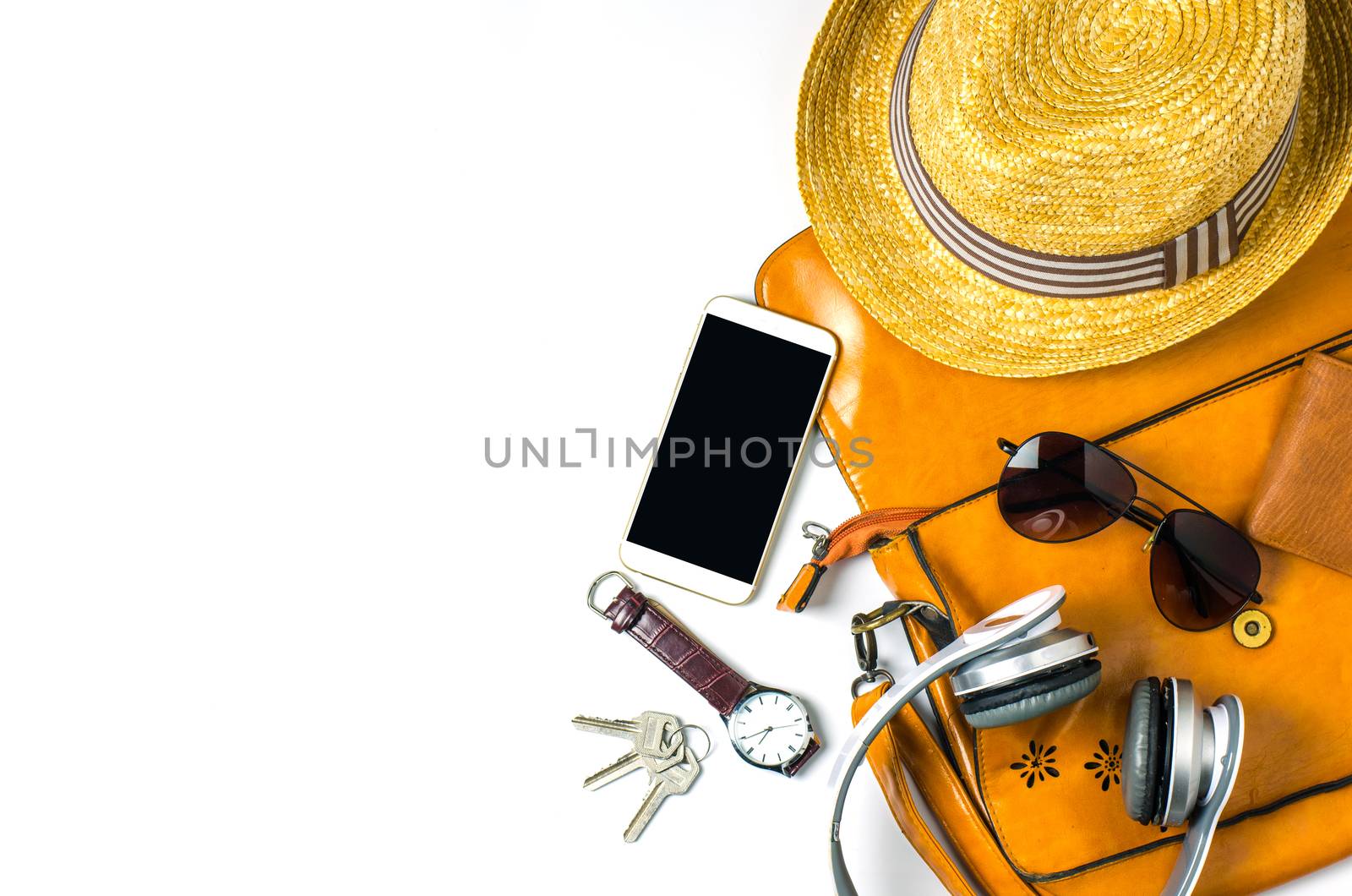 Travel accessories costumes. Passports, luggage, The cost of tra by photobyphotoboy