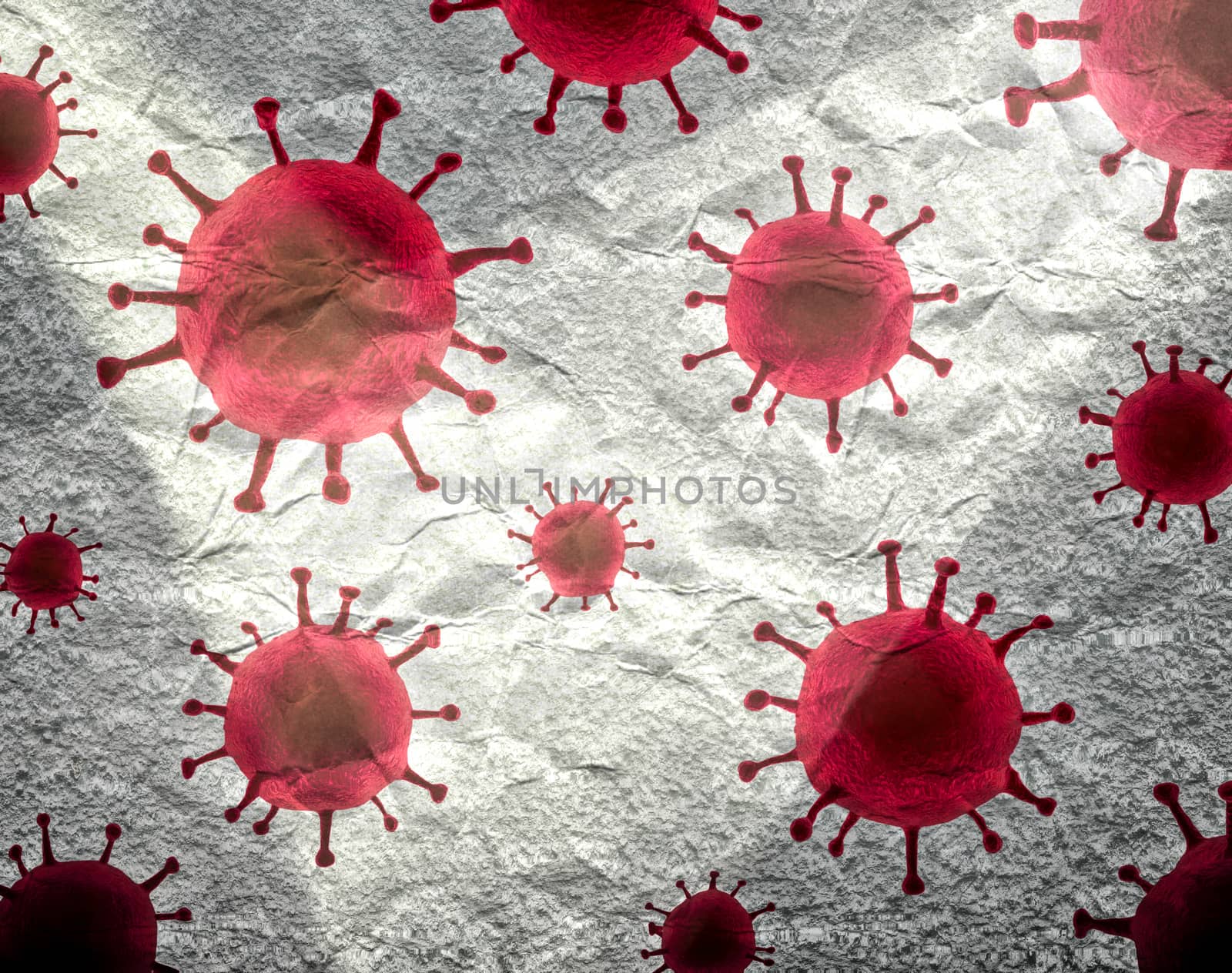 3D-Illustration of some corona virus with kirlian aura and sketc by MP_foto71