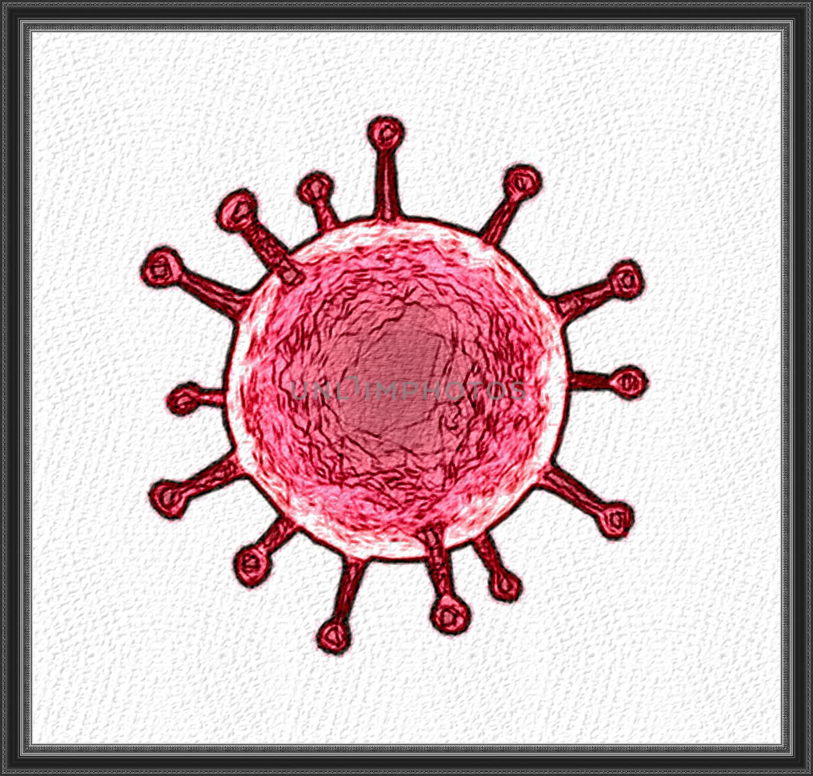 3D-Illustration of some corona virus with kirlian aura and sketc by MP_foto71