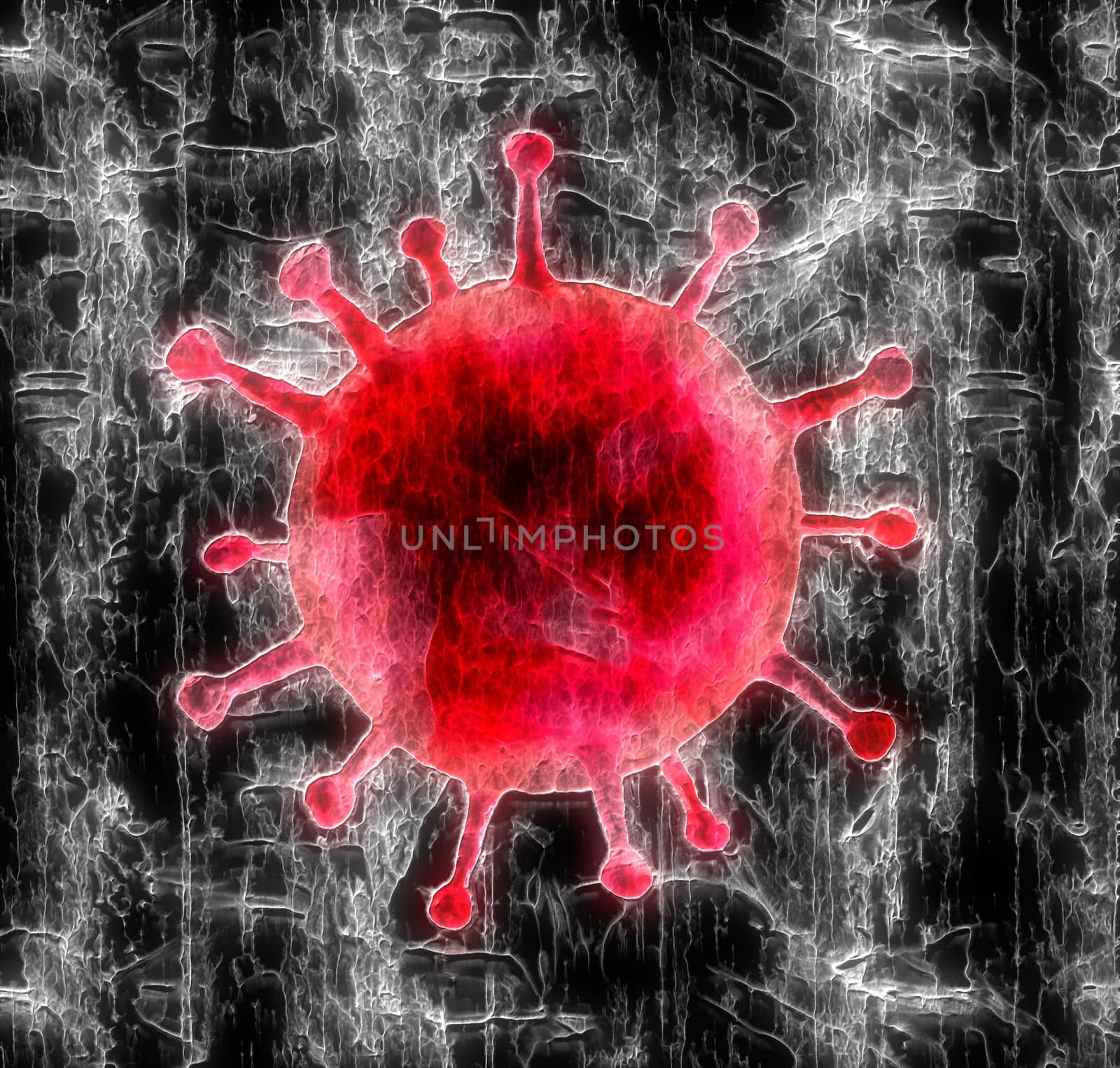 3D-Illustration of some corona virus with kirlian aura and sketc by MP_foto71