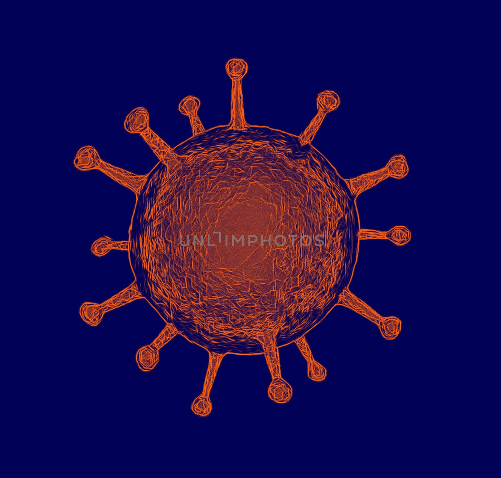 3D-Illustration of some corona virus with kirlian aura and sketc by MP_foto71