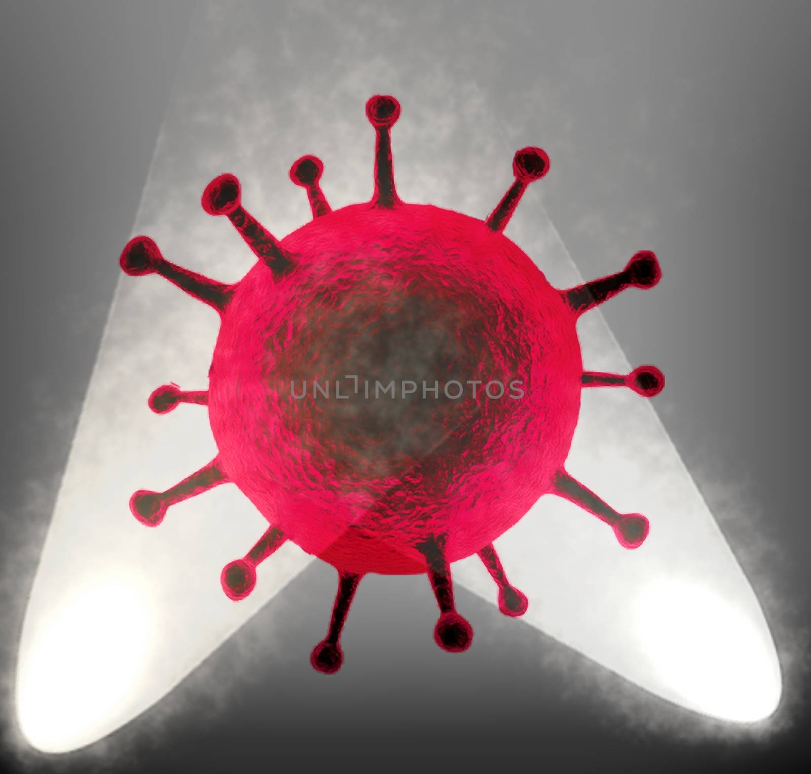 3D-Illustration of some corona virus with kirlian aura and sketch effects.