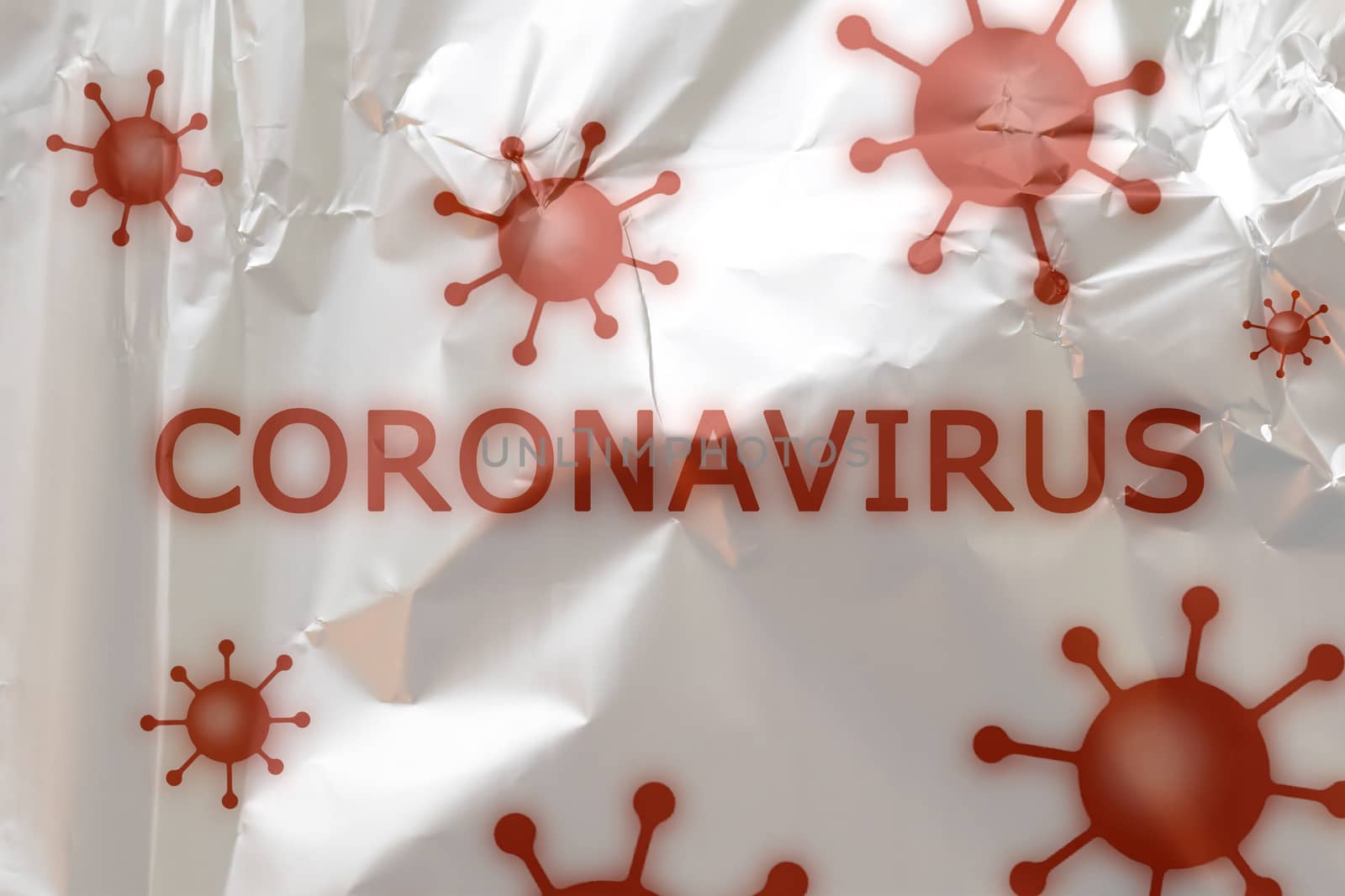 3D-Illustration of COVID-19 and coronavirus texts on a white background.