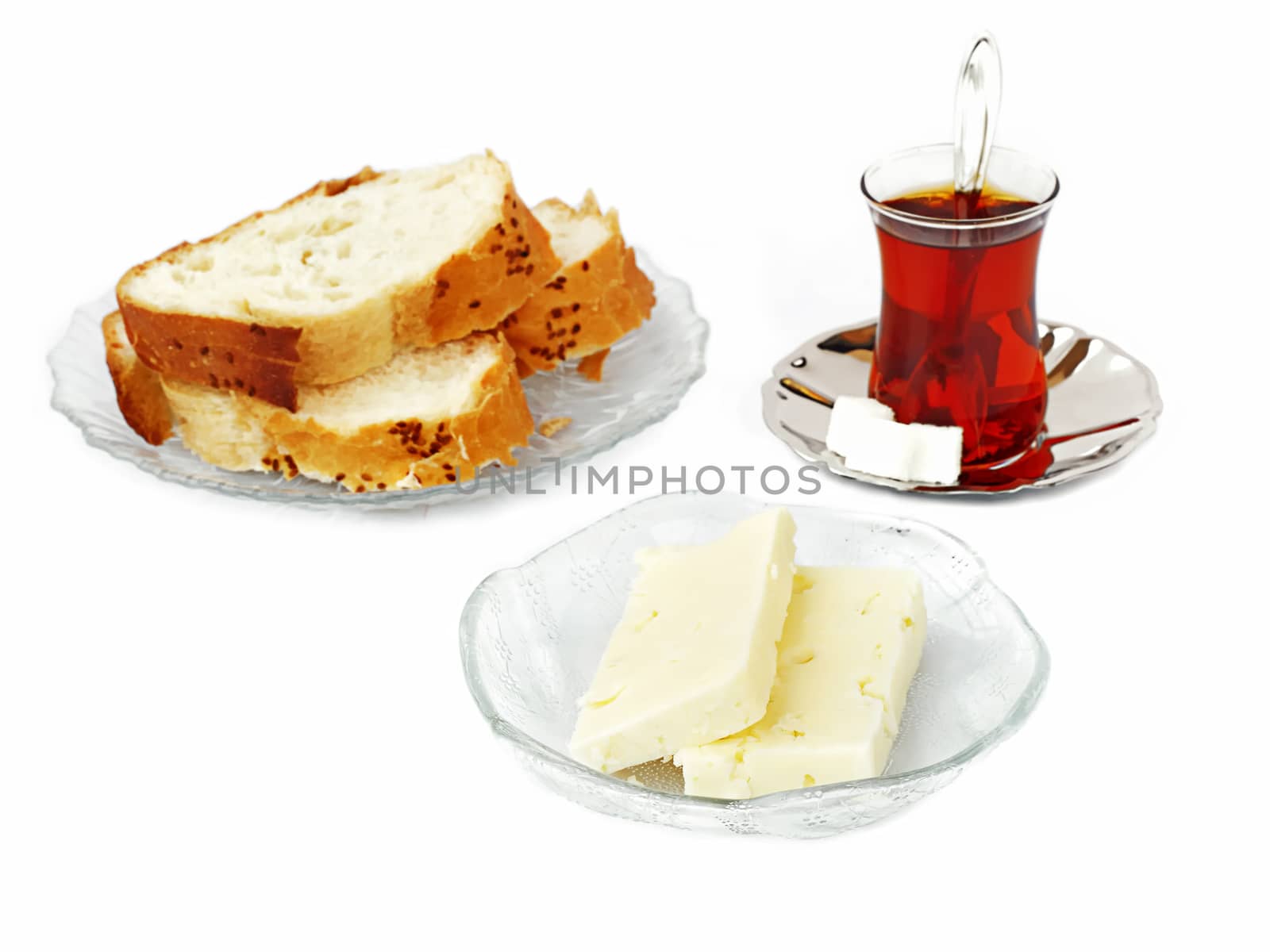 Cheese, bread and tea