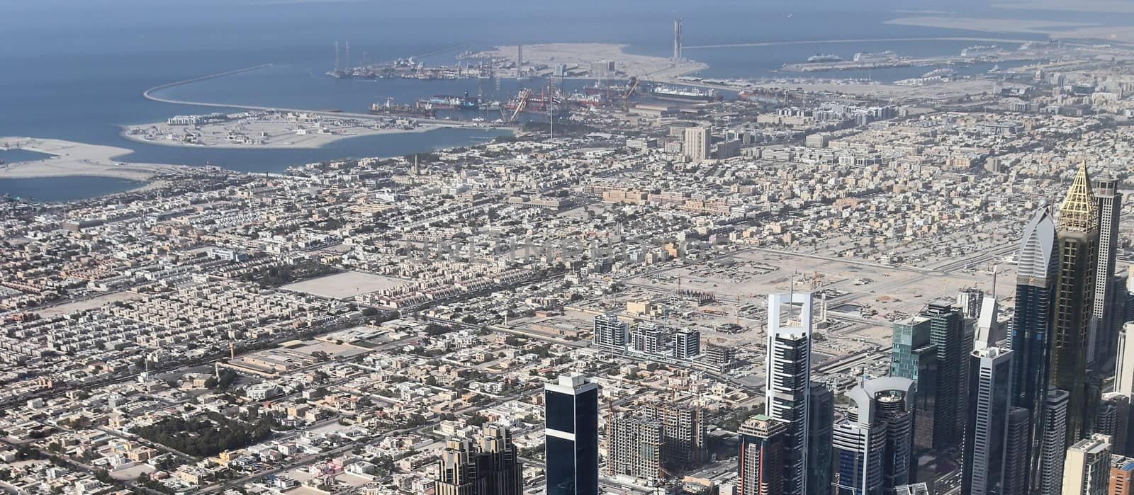 Aerial view over the city center of dubai on a sunny day by MP_foto71