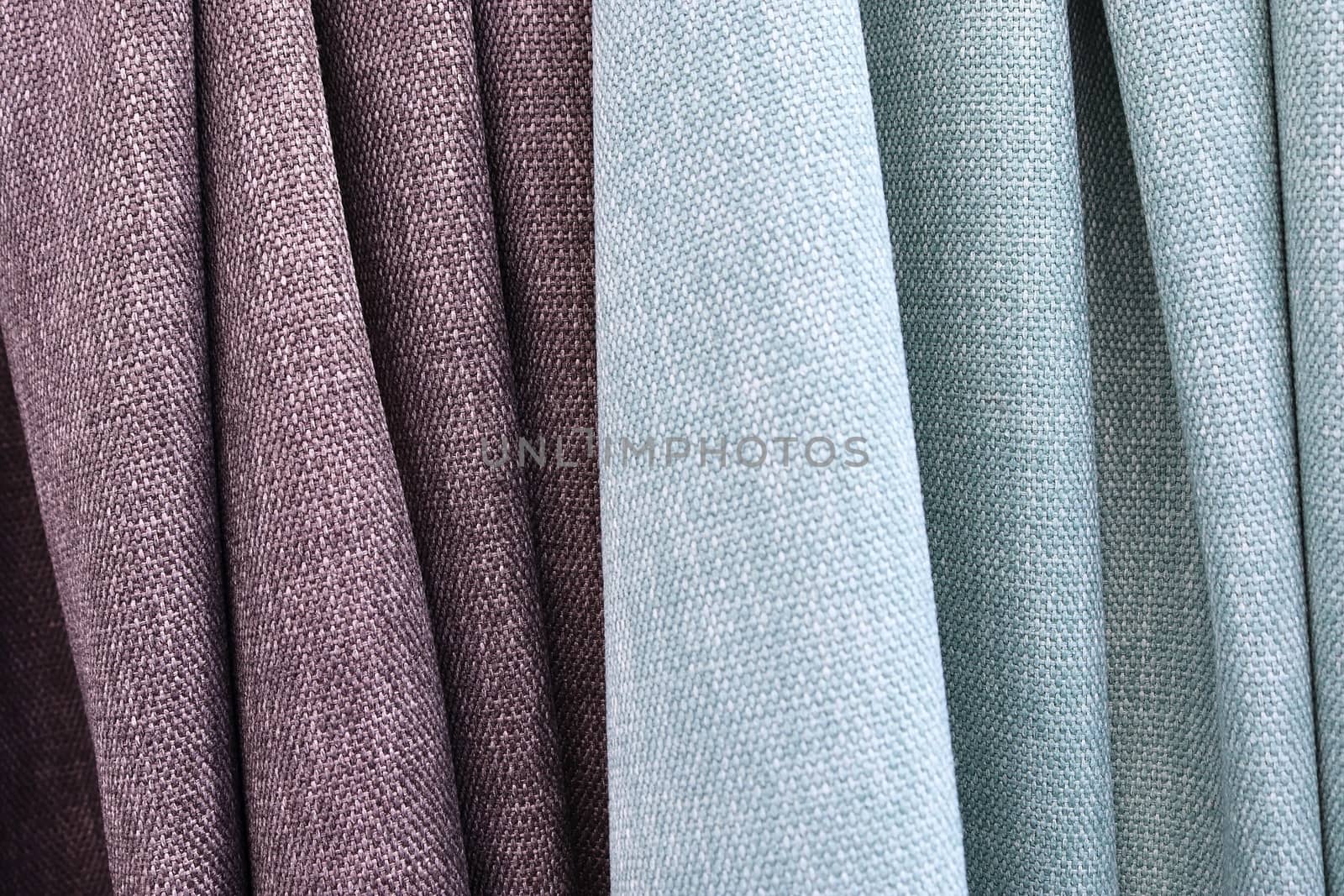 Detailed close up view on samples of cloth and fabrics in differ by MP_foto71