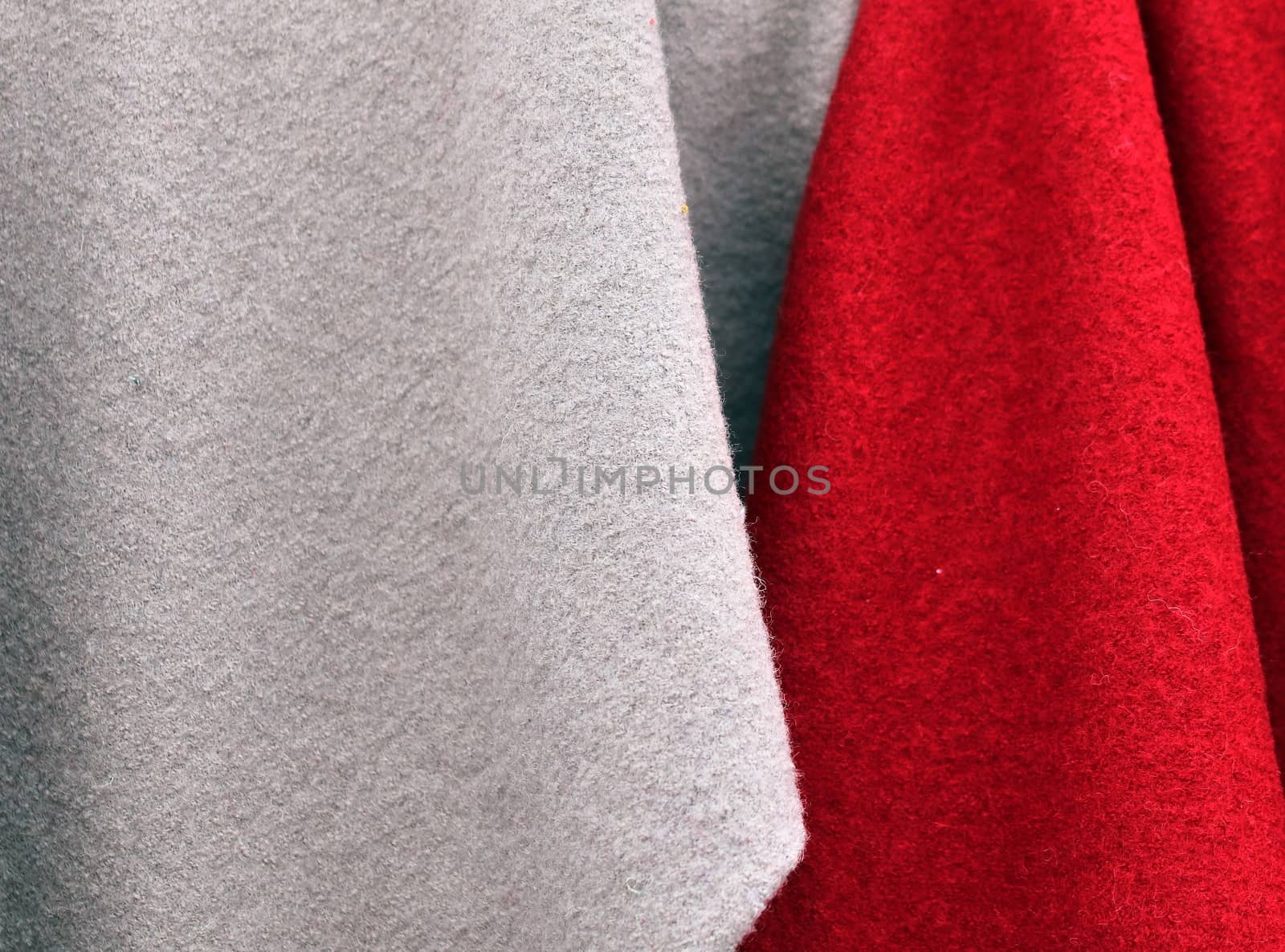 Detailed close up view on samples of cloth and fabrics in differ by MP_foto71