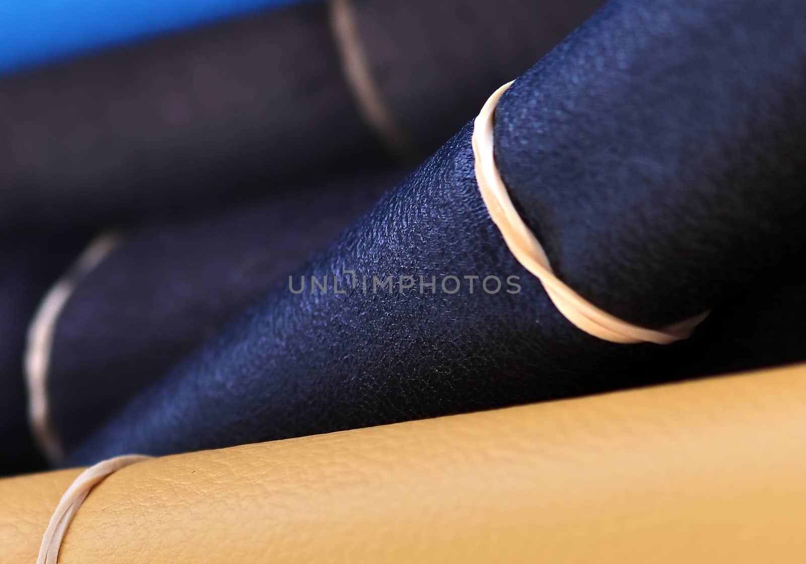 Detailed close up view on samples of cloth and fabrics in differ by MP_foto71