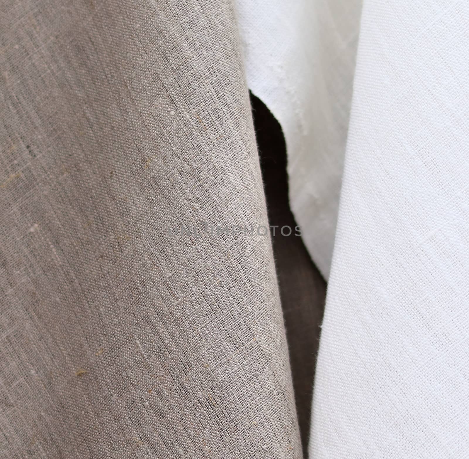 Detailed close up view on samples of cloth and fabrics in differ by MP_foto71