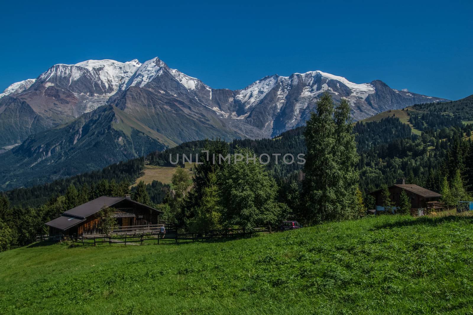 massif du mont blanc vue des communialles,saint gervais,hautz savoie,france