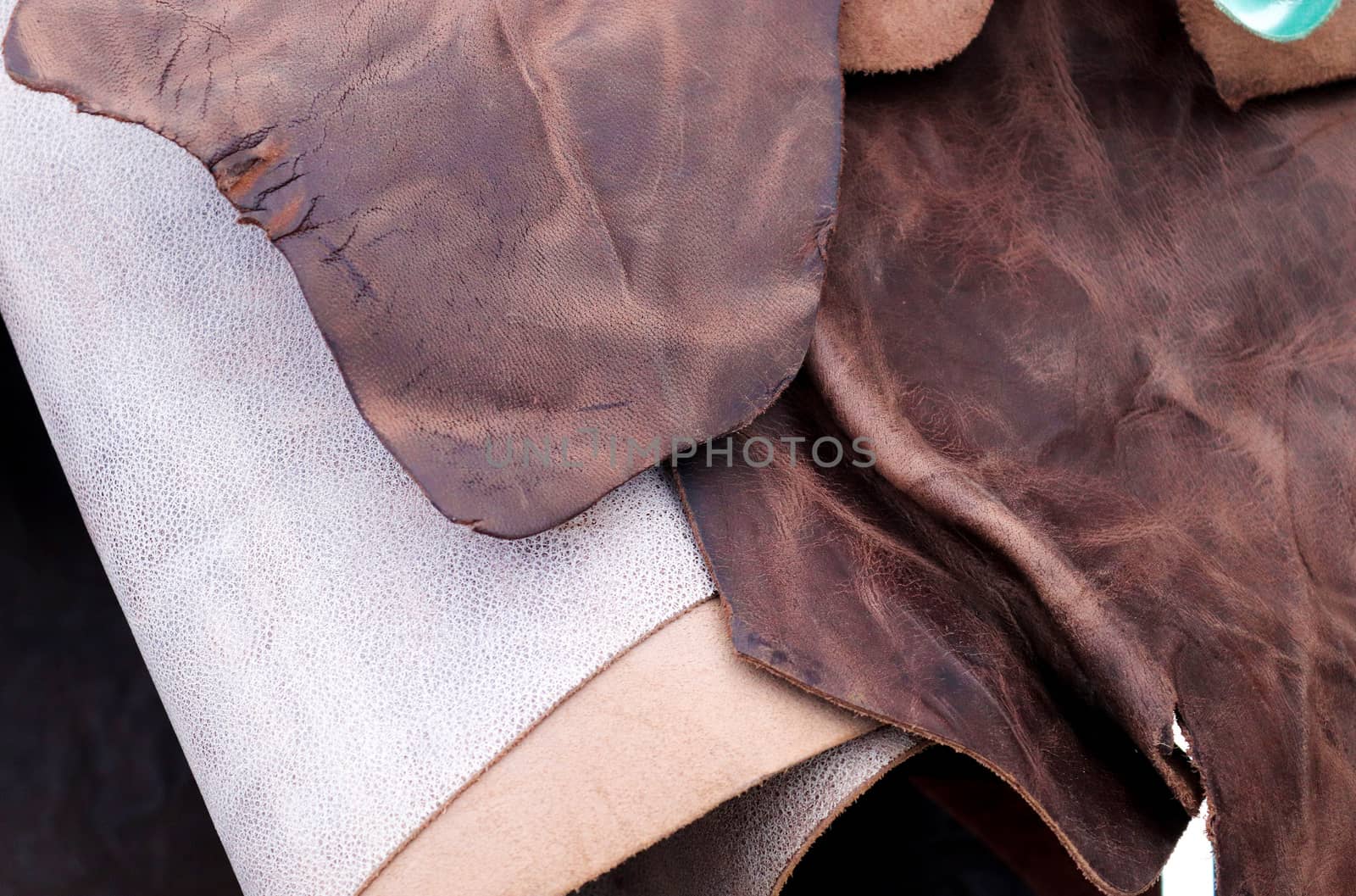 Detailed close up view on samples of cloth and fabrics in differ by MP_foto71