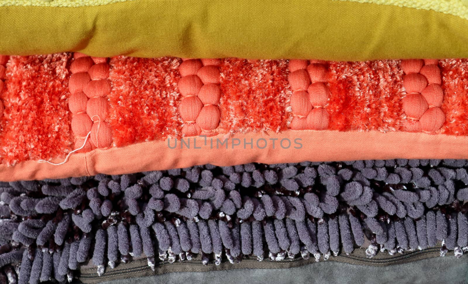 Detailed close up view on samples of cloth and fabrics in differ by MP_foto71