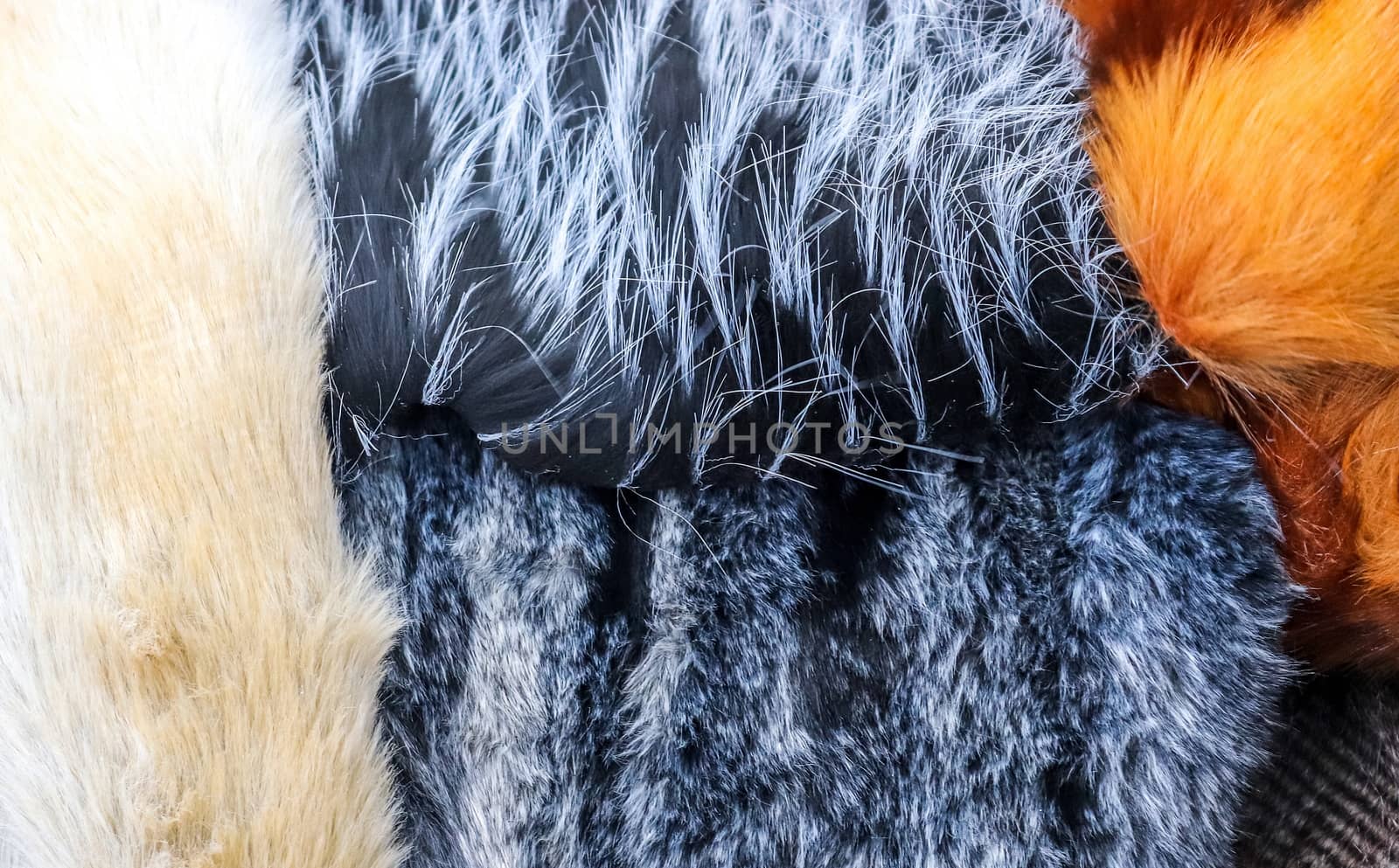 Detailed close up view on samples of cloth and fabrics in differ by MP_foto71