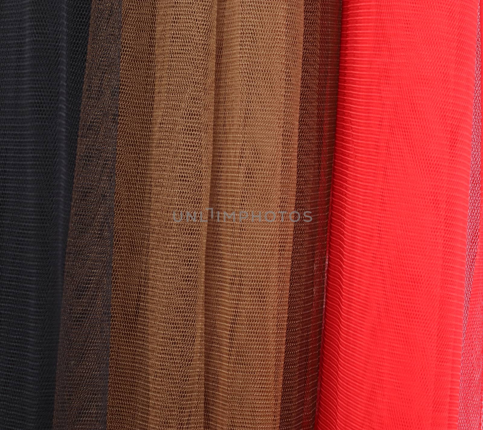 Detailed close up view on samples of cloth and fabrics in differ by MP_foto71