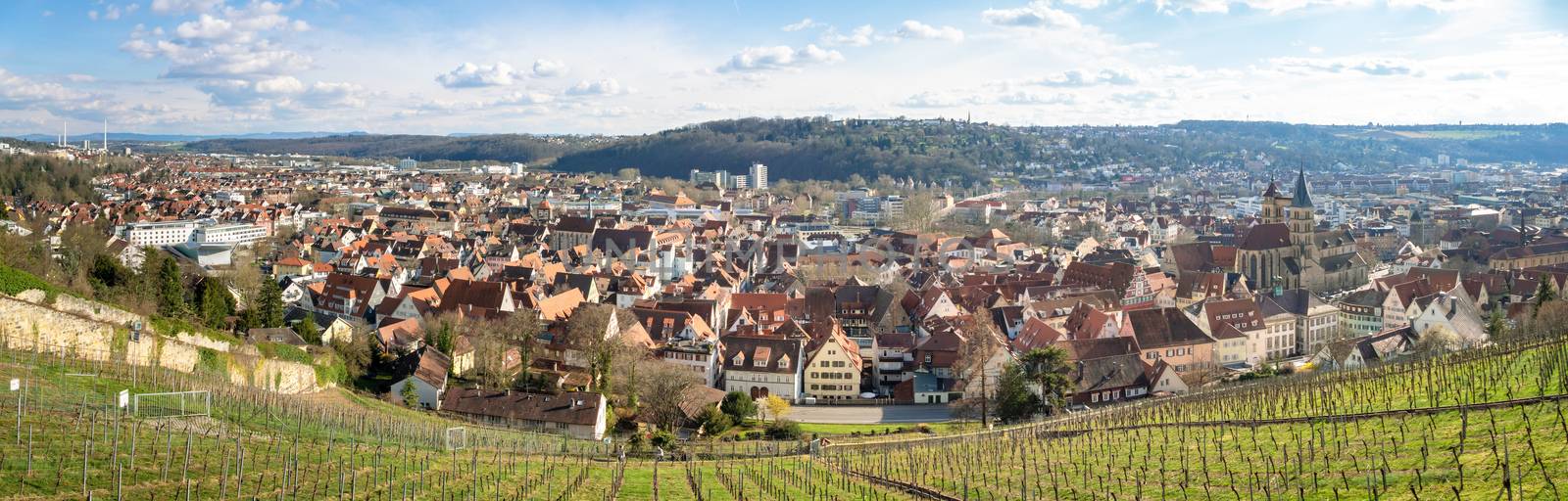 panoramic view to Esslingen Stuttgart Germany by magann