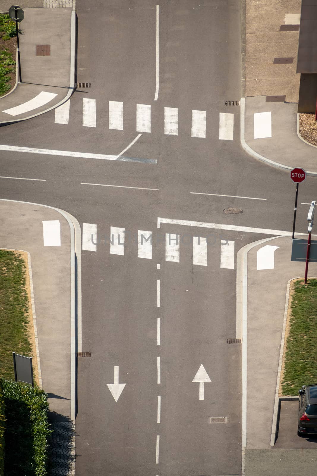 An image of a typical crossing from above