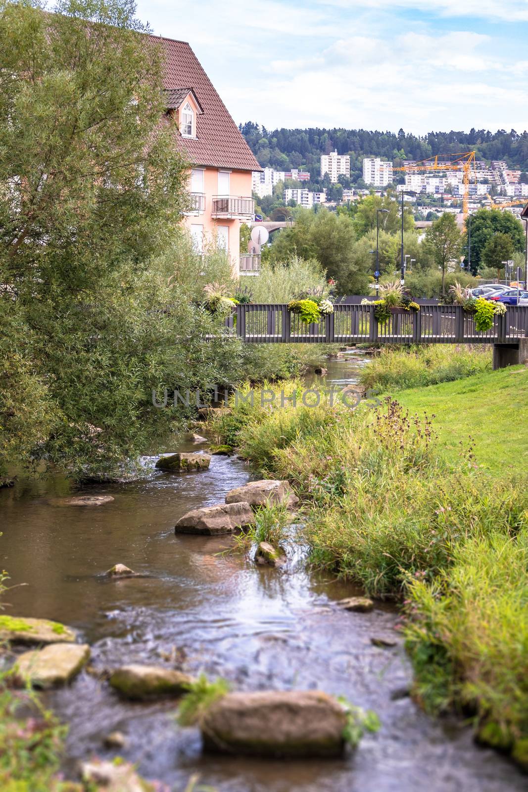 An image of a small river at Nagold Germany