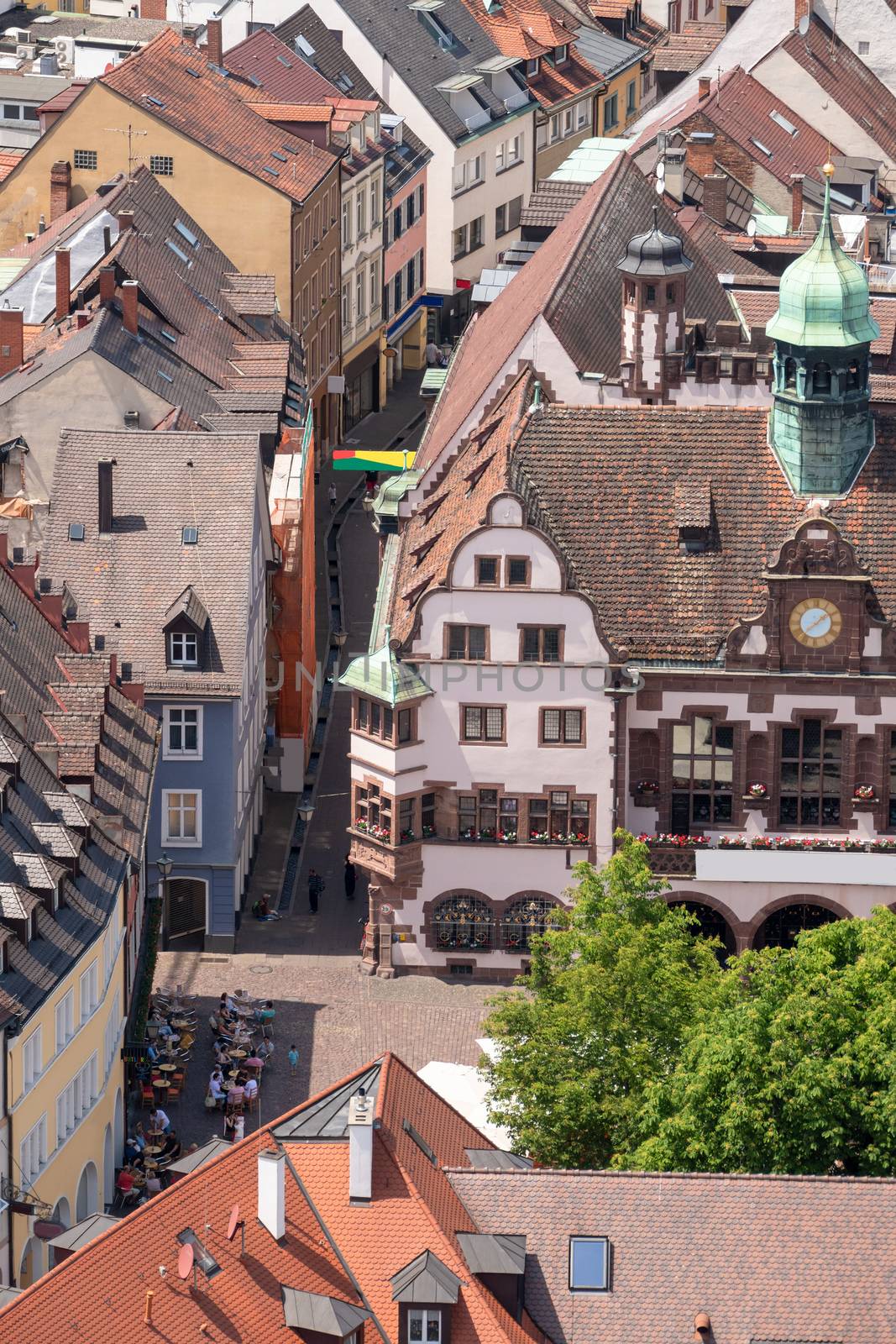 An image of an aerial view over Freiburg