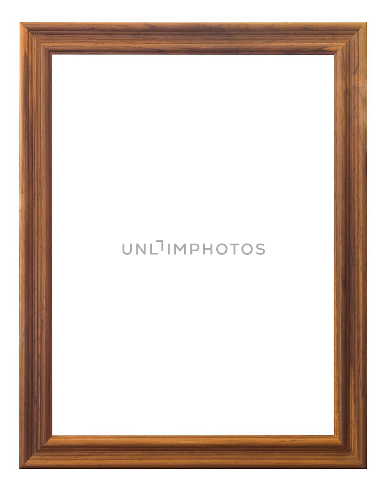 Isolate wooden frame on white background, vintage and retro style
