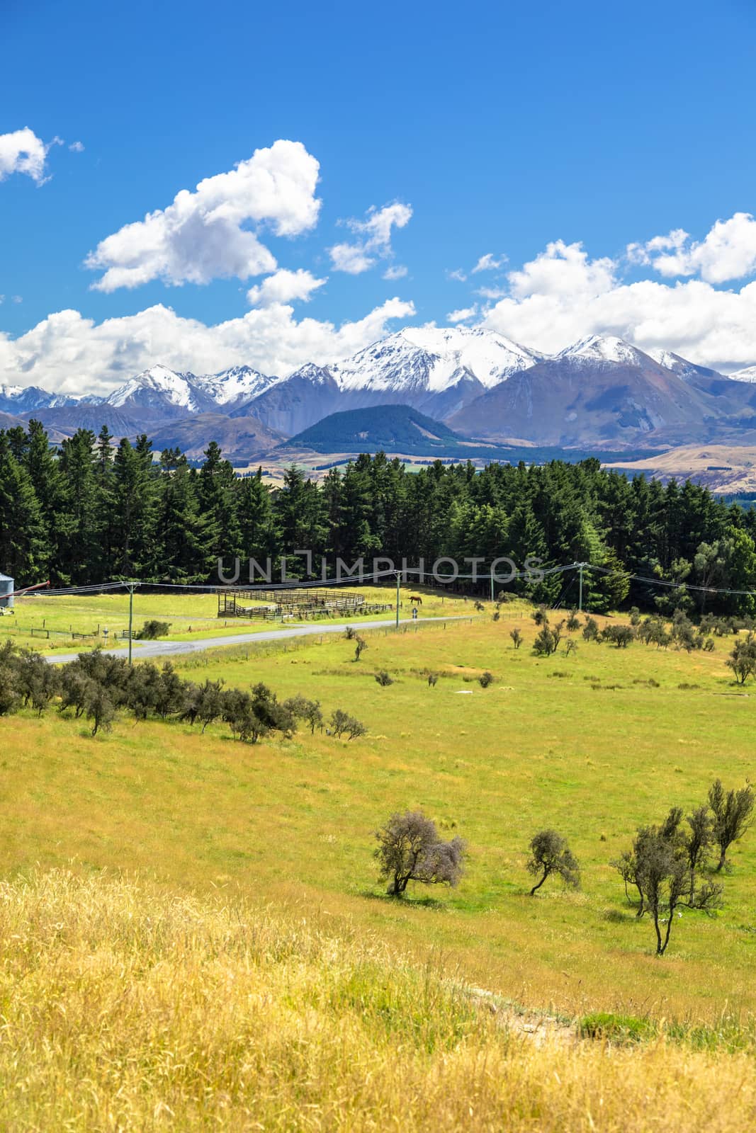 An image of the Mountain Alps scenery in south New Zealand