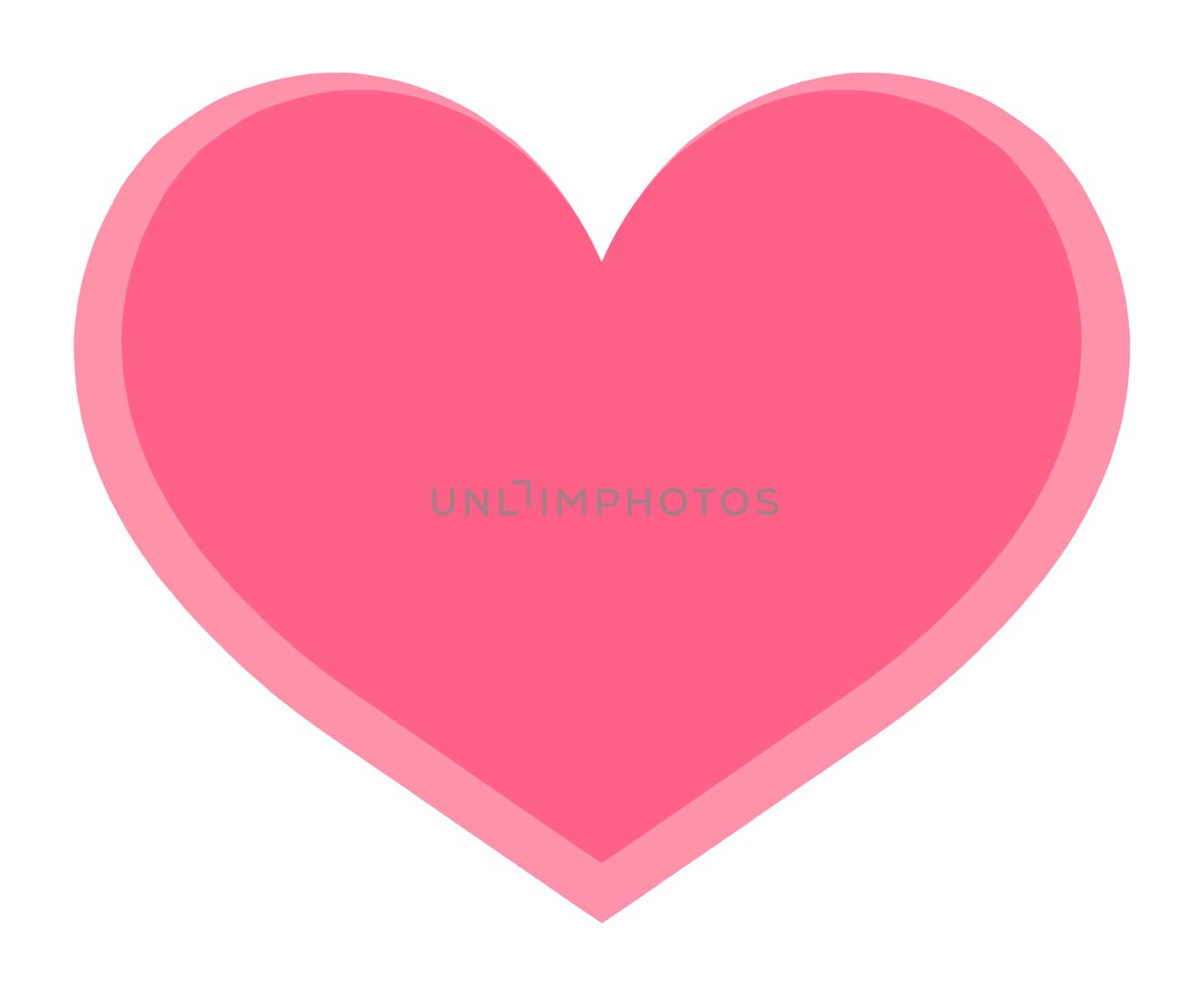 Isolate pink heart on white background, valentine day concept