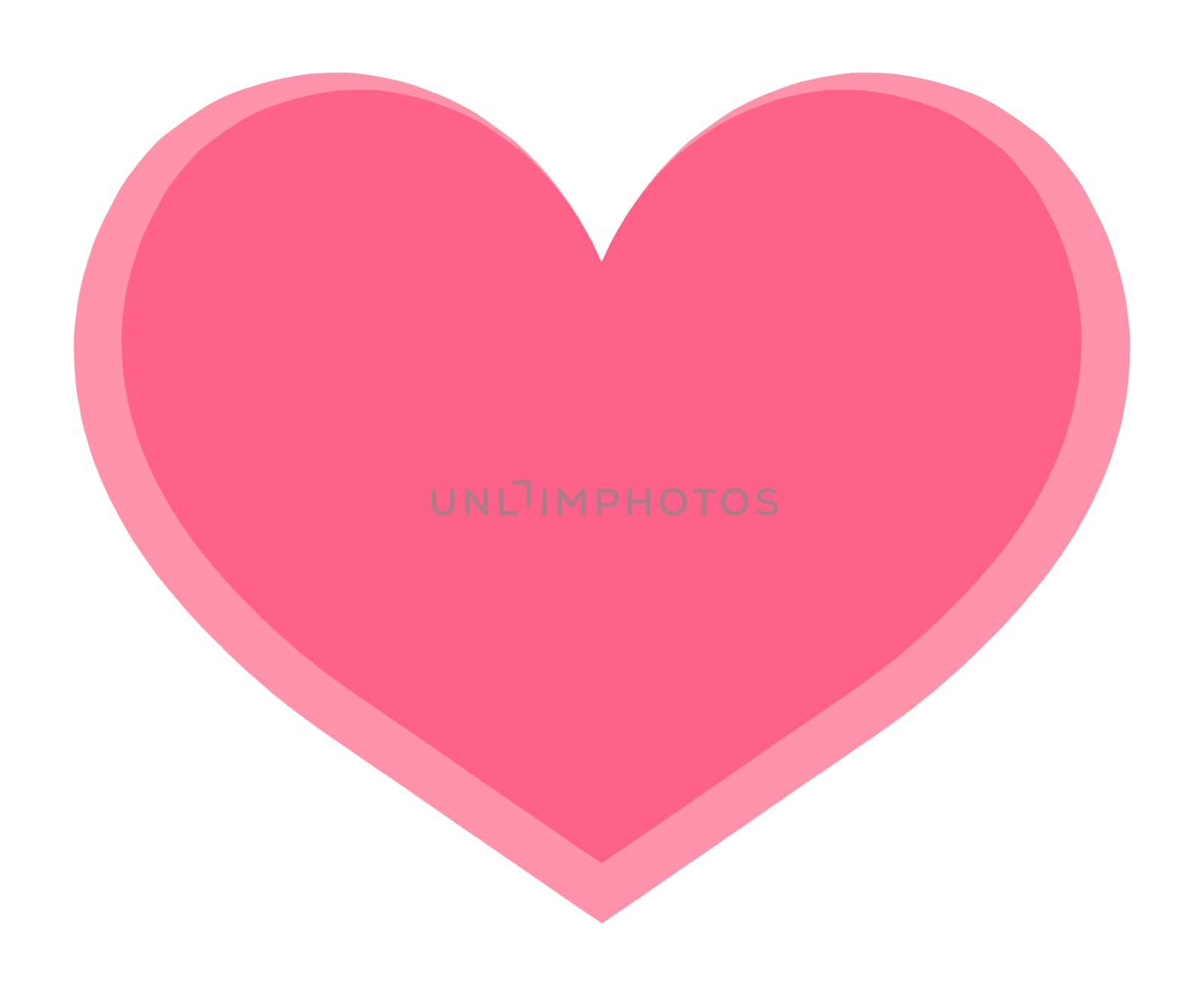 Isolate pink heart on white background, valentine day concept