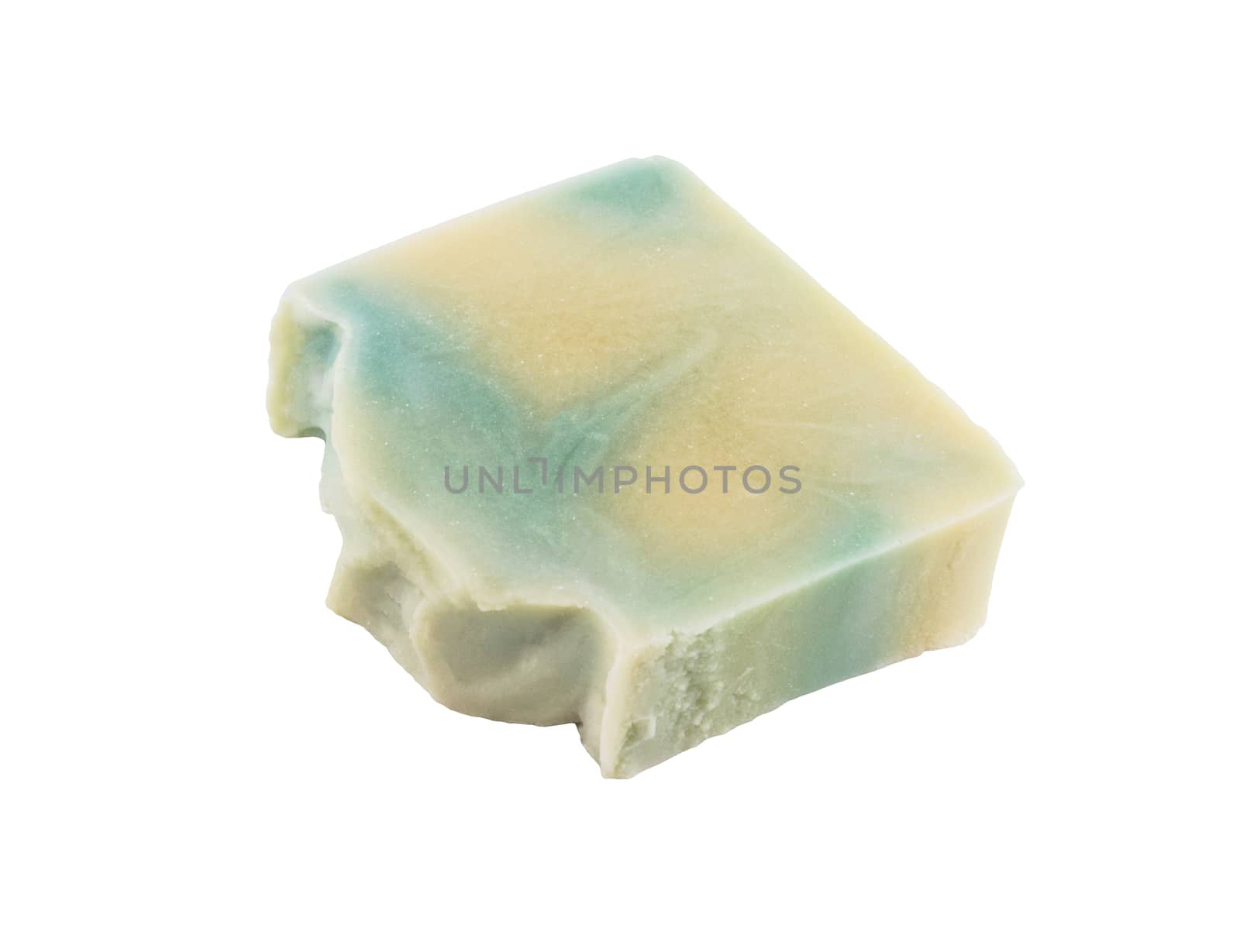 Picture of a beautiful homemade soap on white background