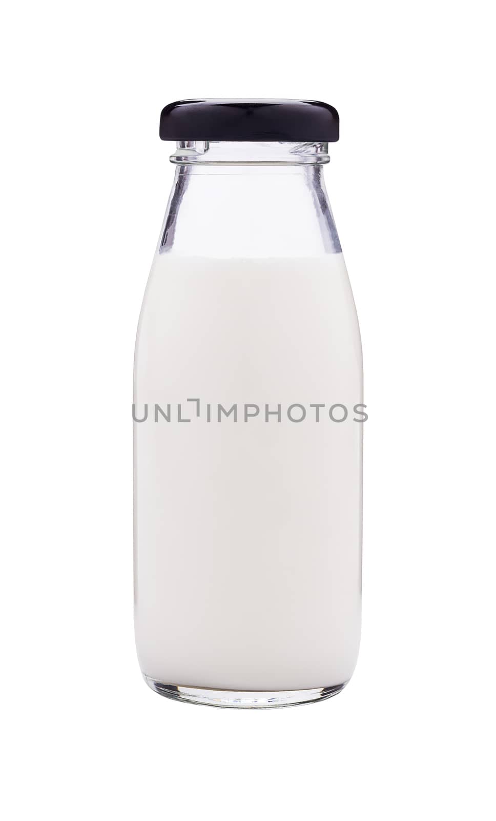 Isolate bottle of fresh milk on white background