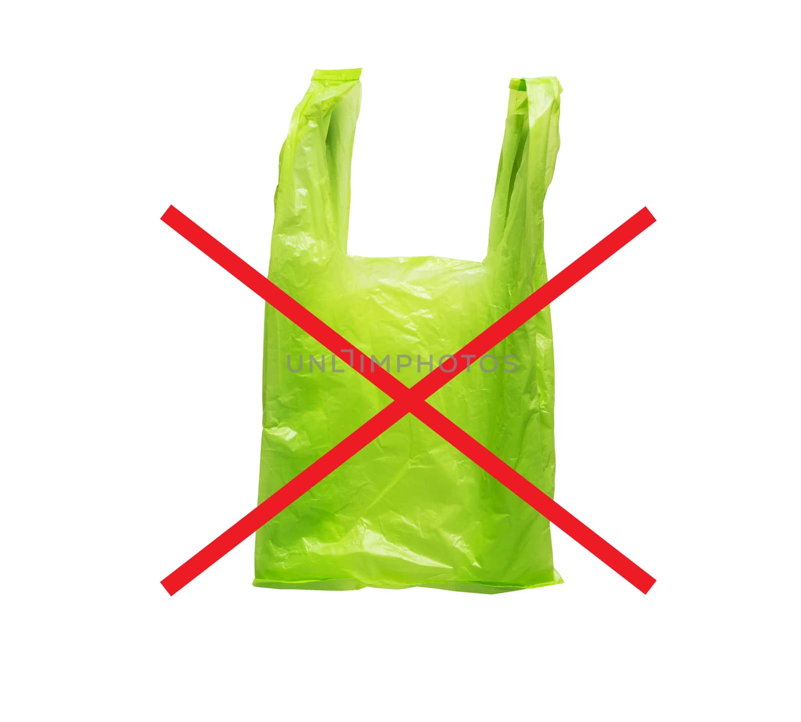 Icon of say no green plastic bag 