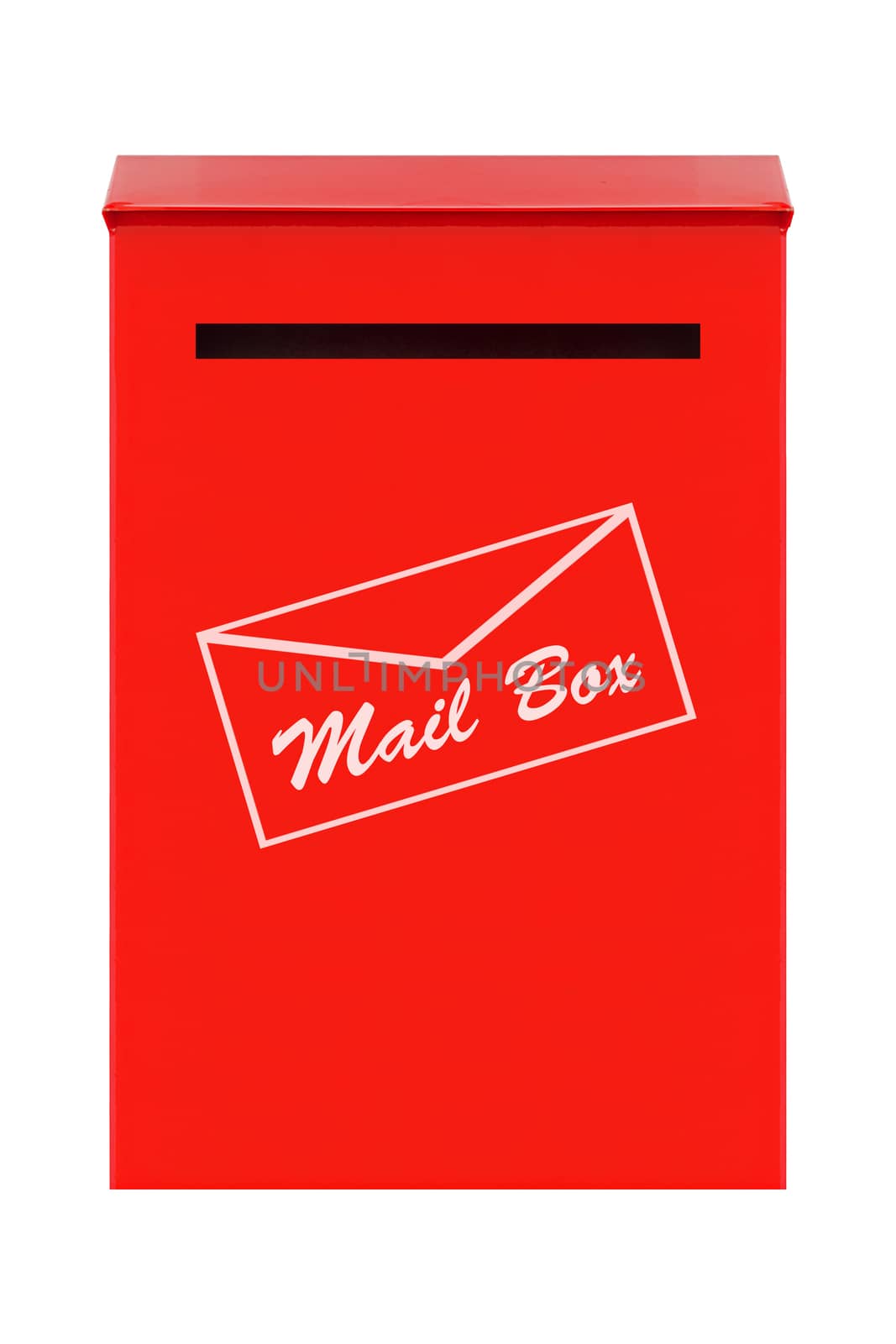 Red mail box on white background, delivery concept
