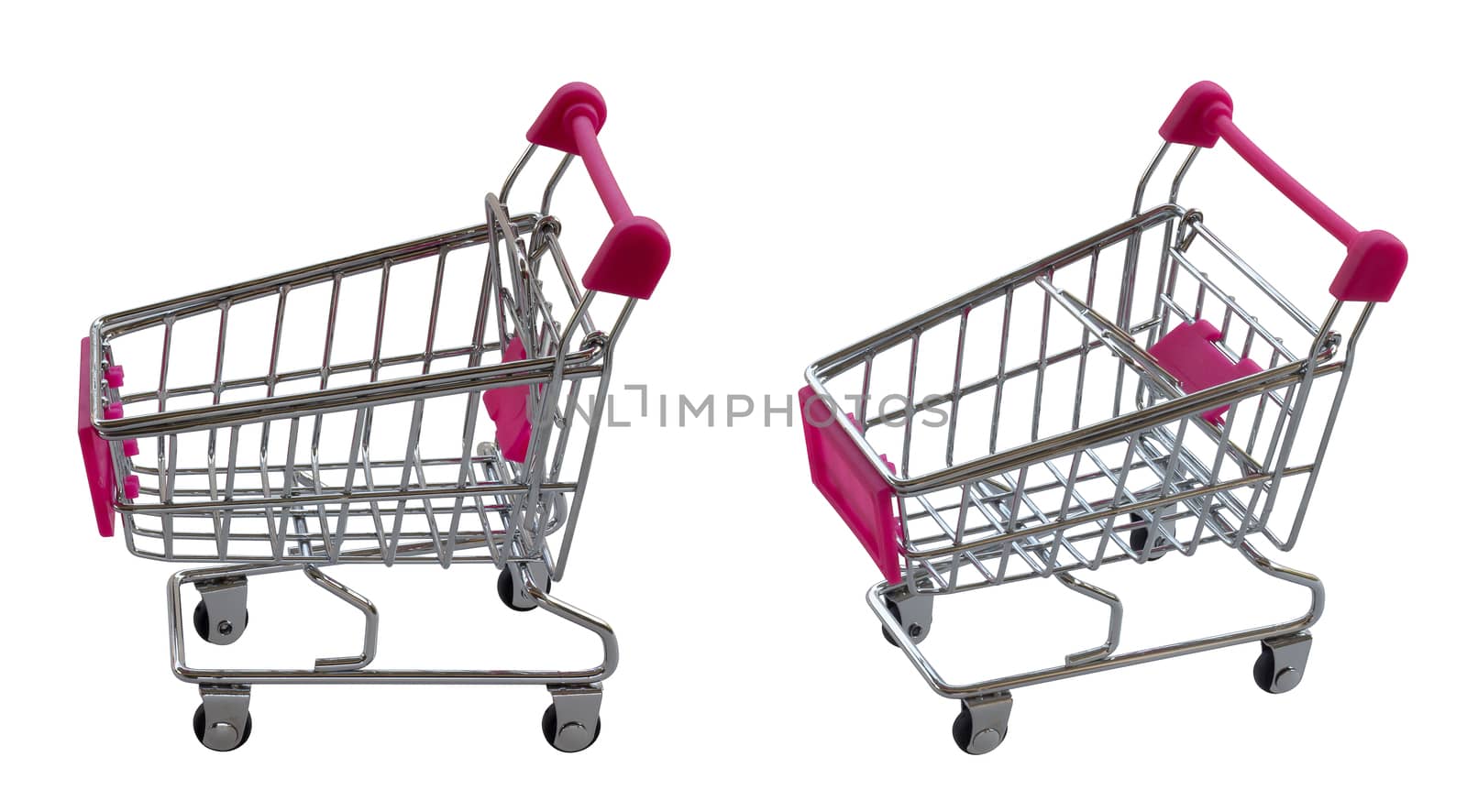 Isolate shopping trolley, cart on white background