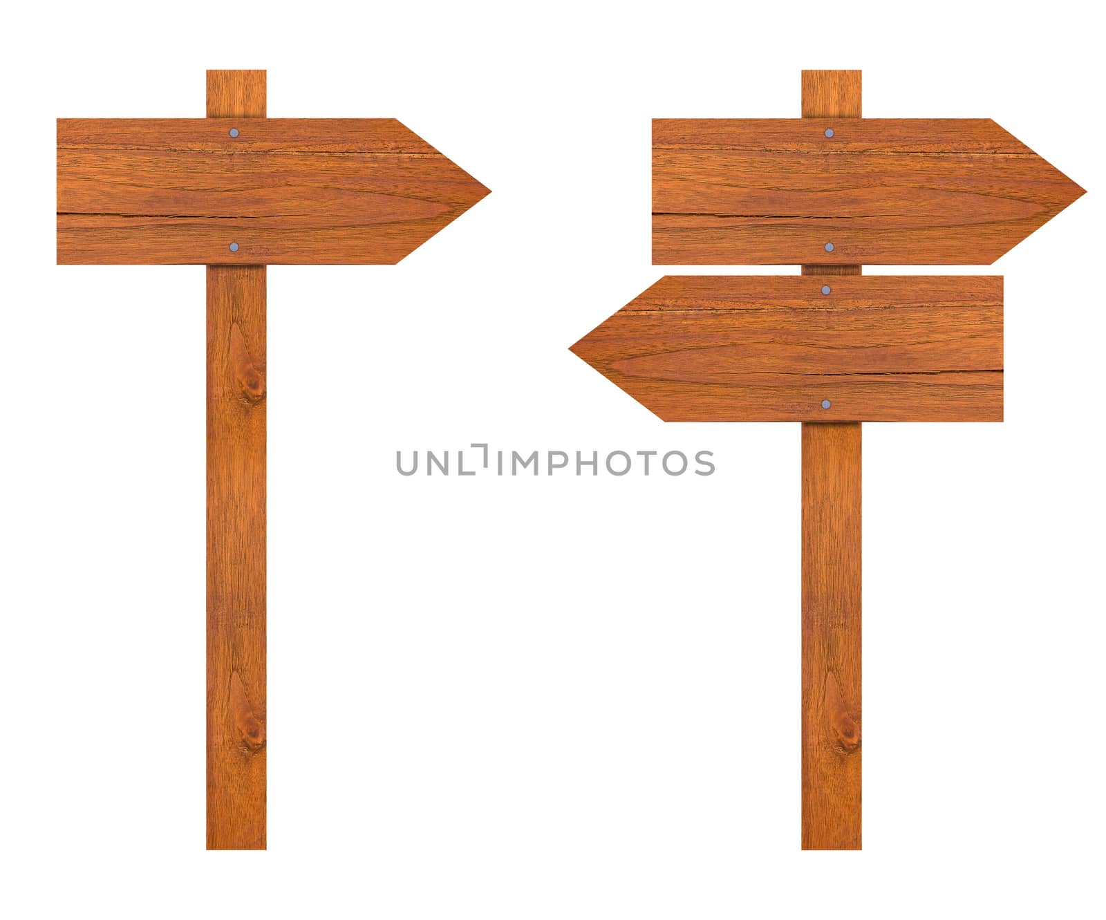 Isolate wood sign on white background