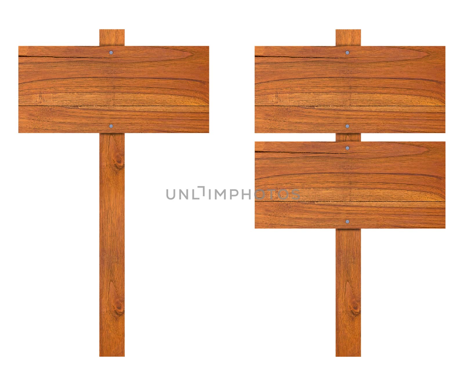 Isolate wood sign on white background