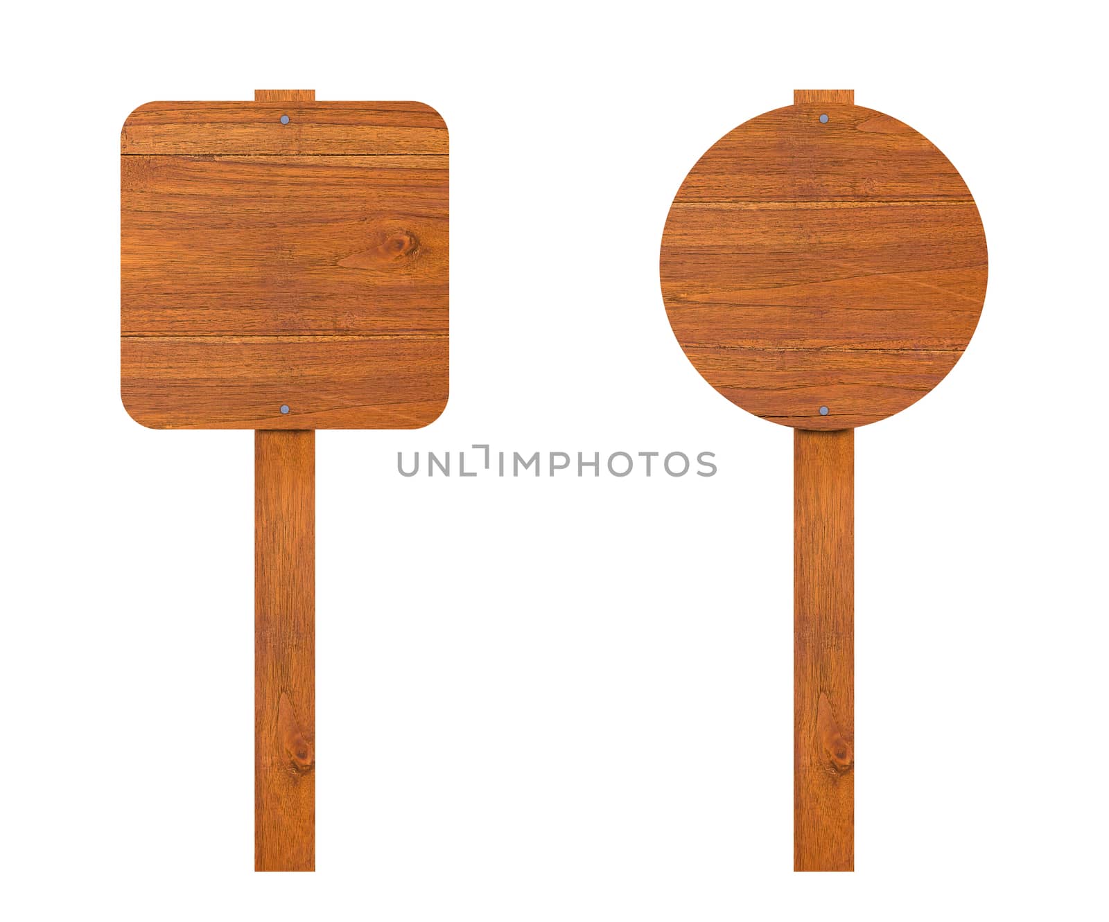 Isolate wood sign on white background