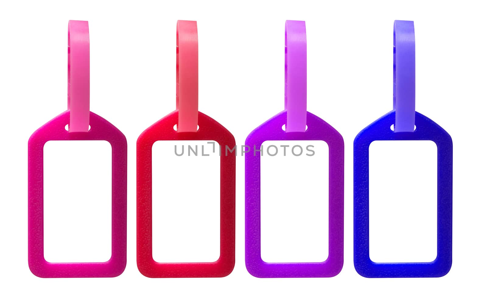 Isolate plastic name tag or label on white background