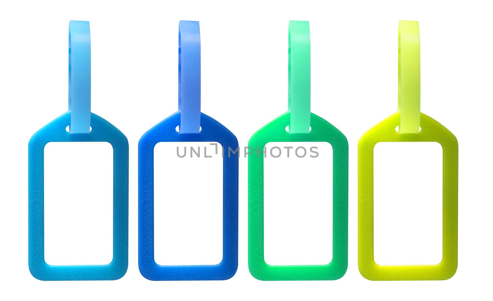 Isolate plastic name tag or label on white background