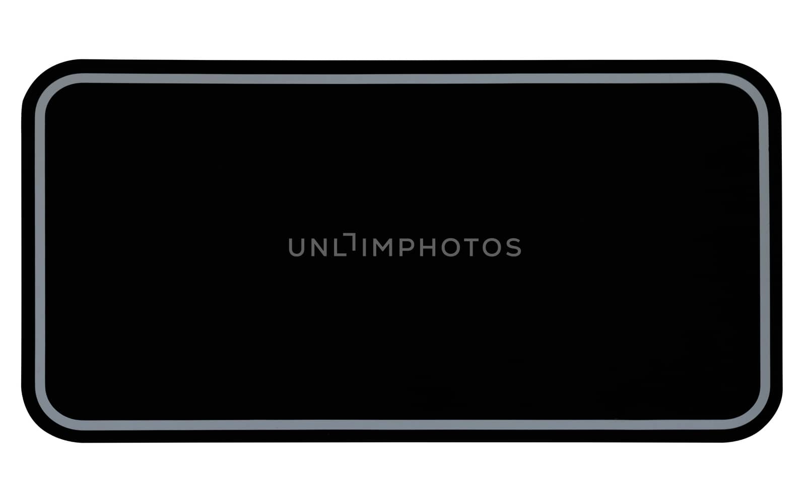 Isolate black plastic sign on white background