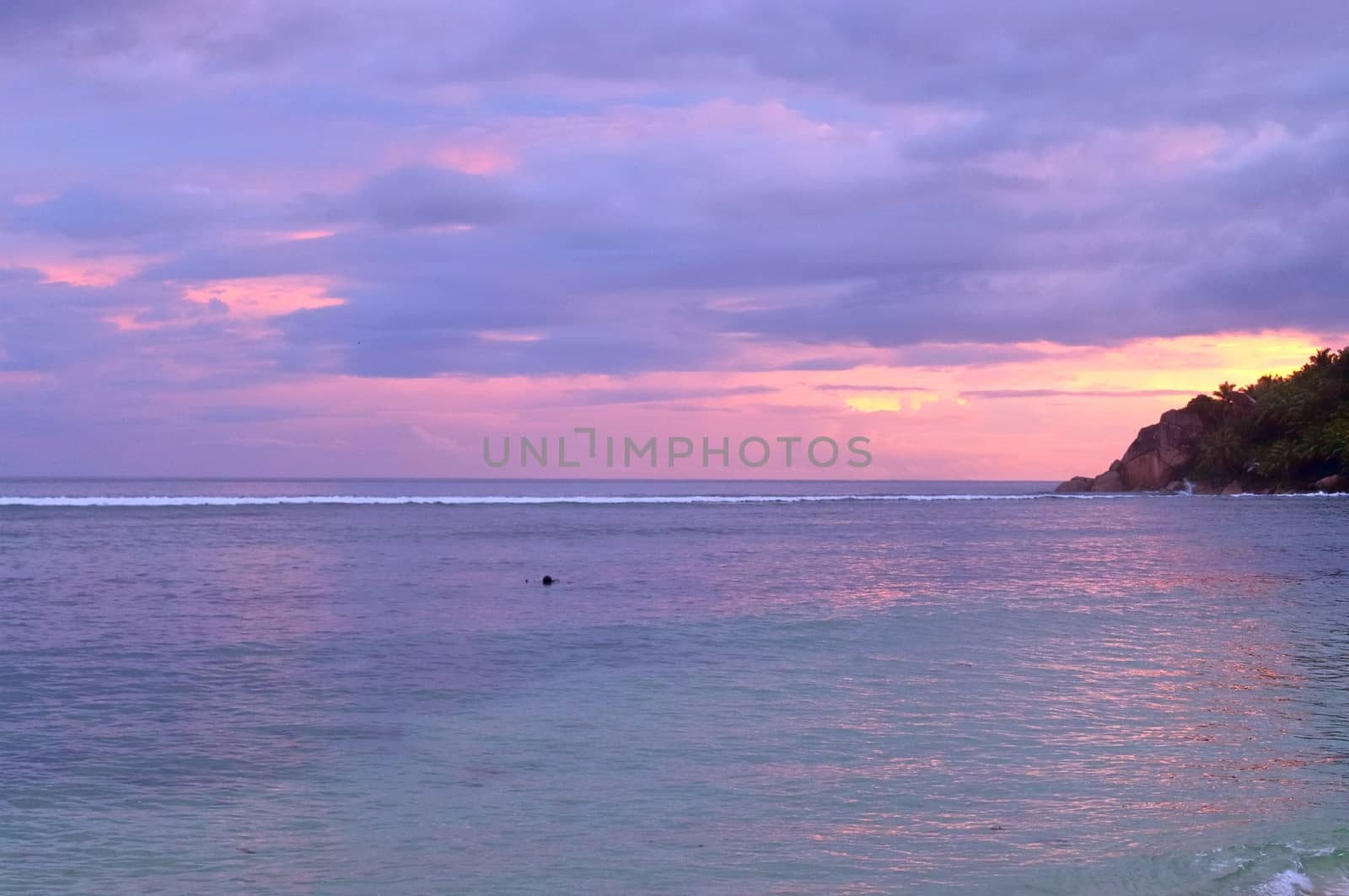 Sunny day beach view on the paradise islands Seychelles.