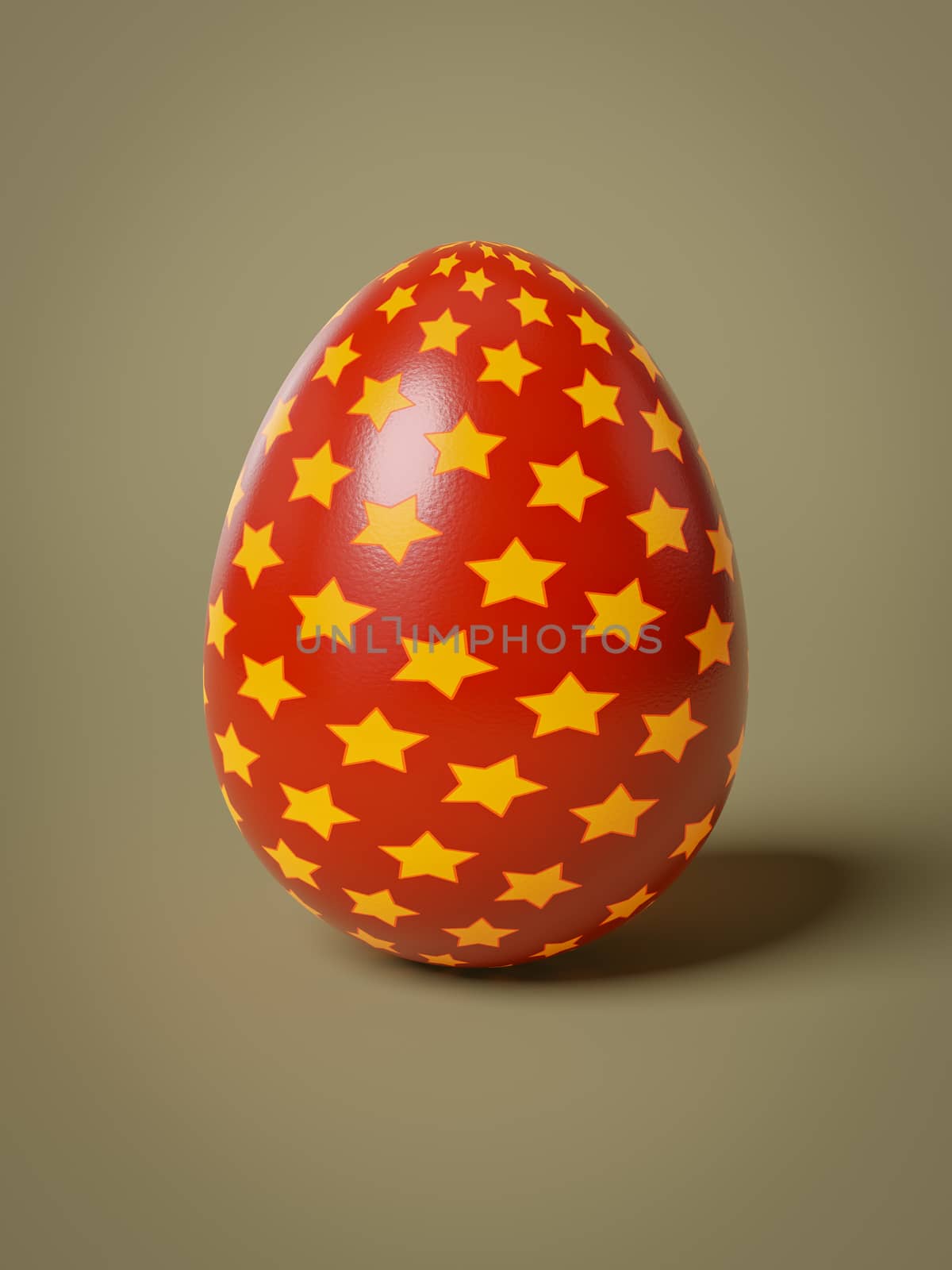 red egg with yellow stars isolated by magann