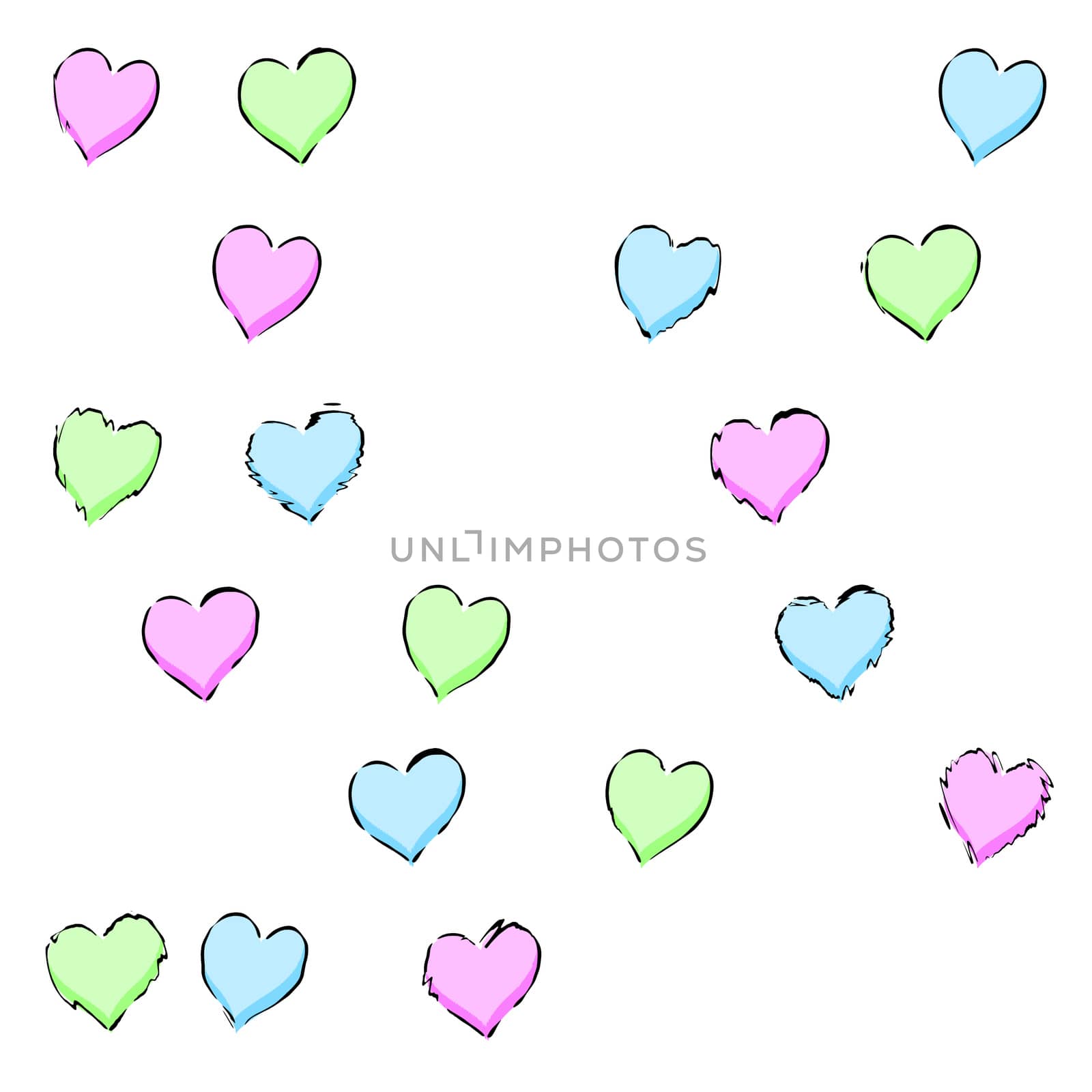 An illustration of a hearts pattern background