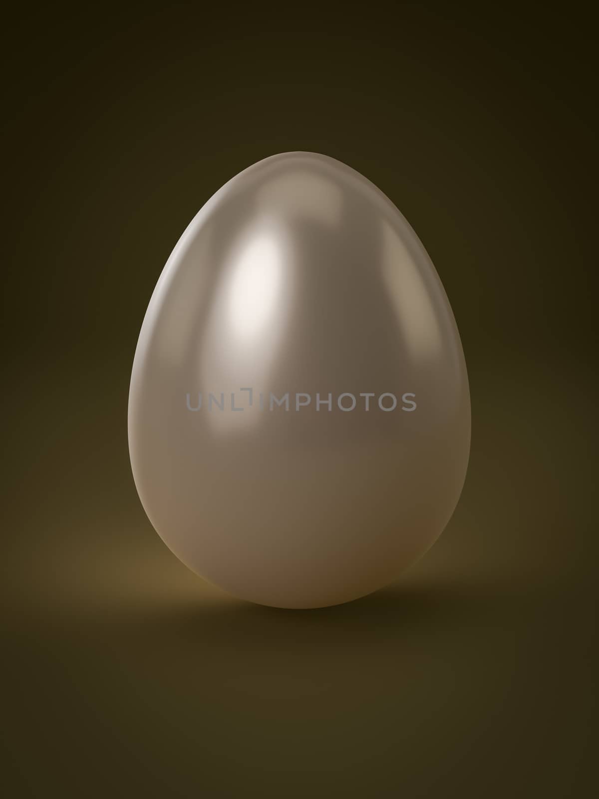 A shiny white egg isolated 3D illustration