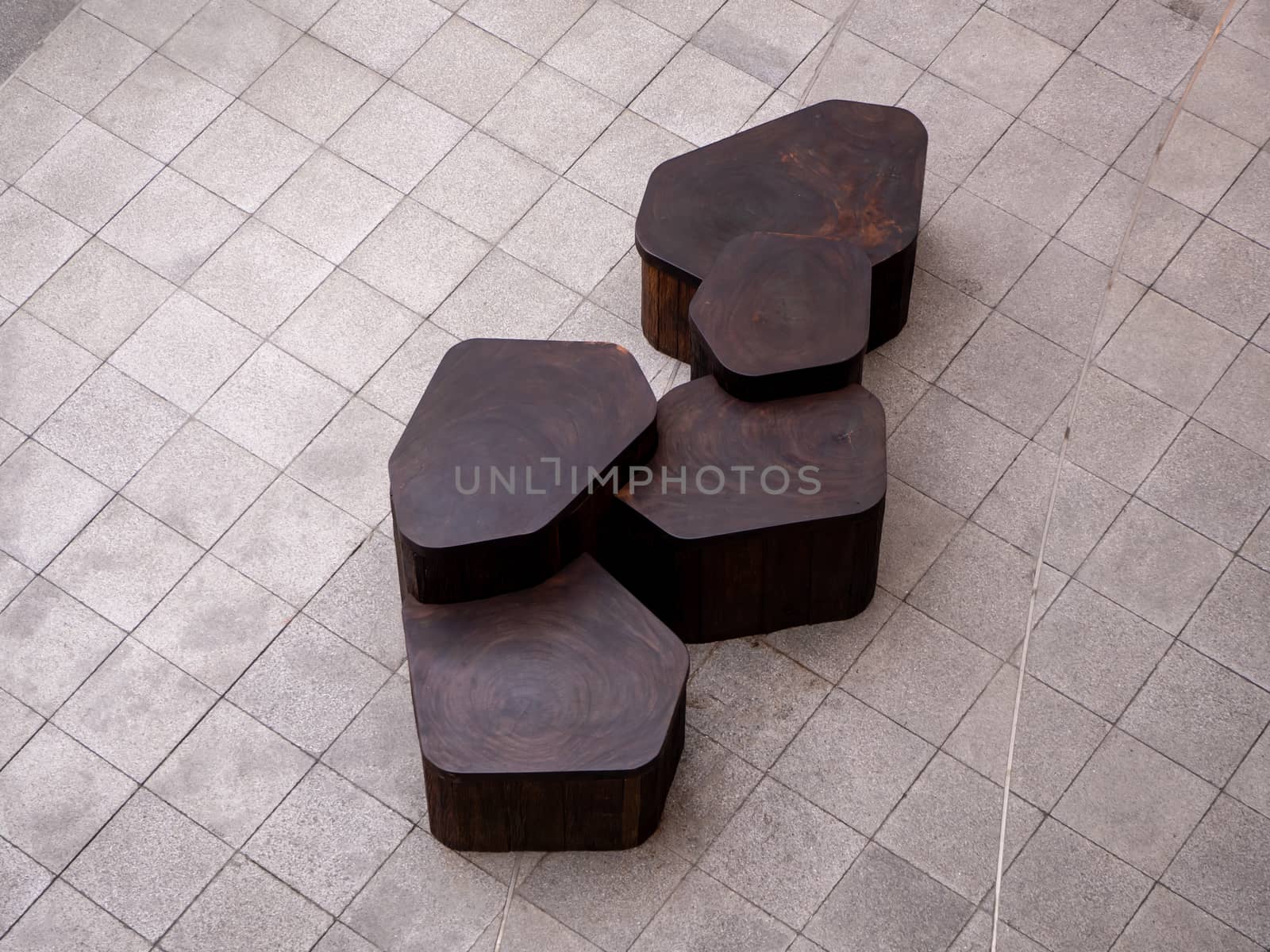 Top of empty wood table Business presentation in hall by shutterbird