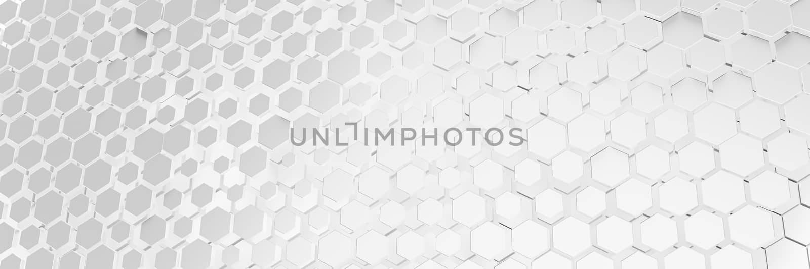 white hexagon background by magann