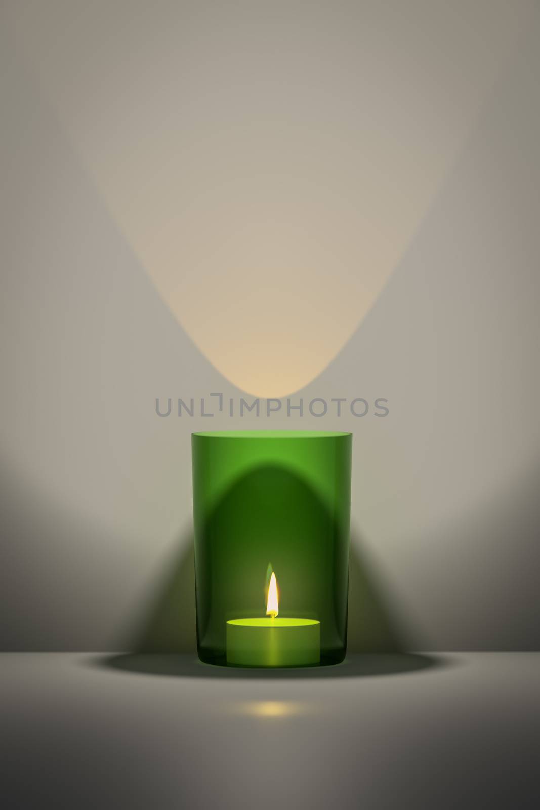 green candle with space for your content by magann