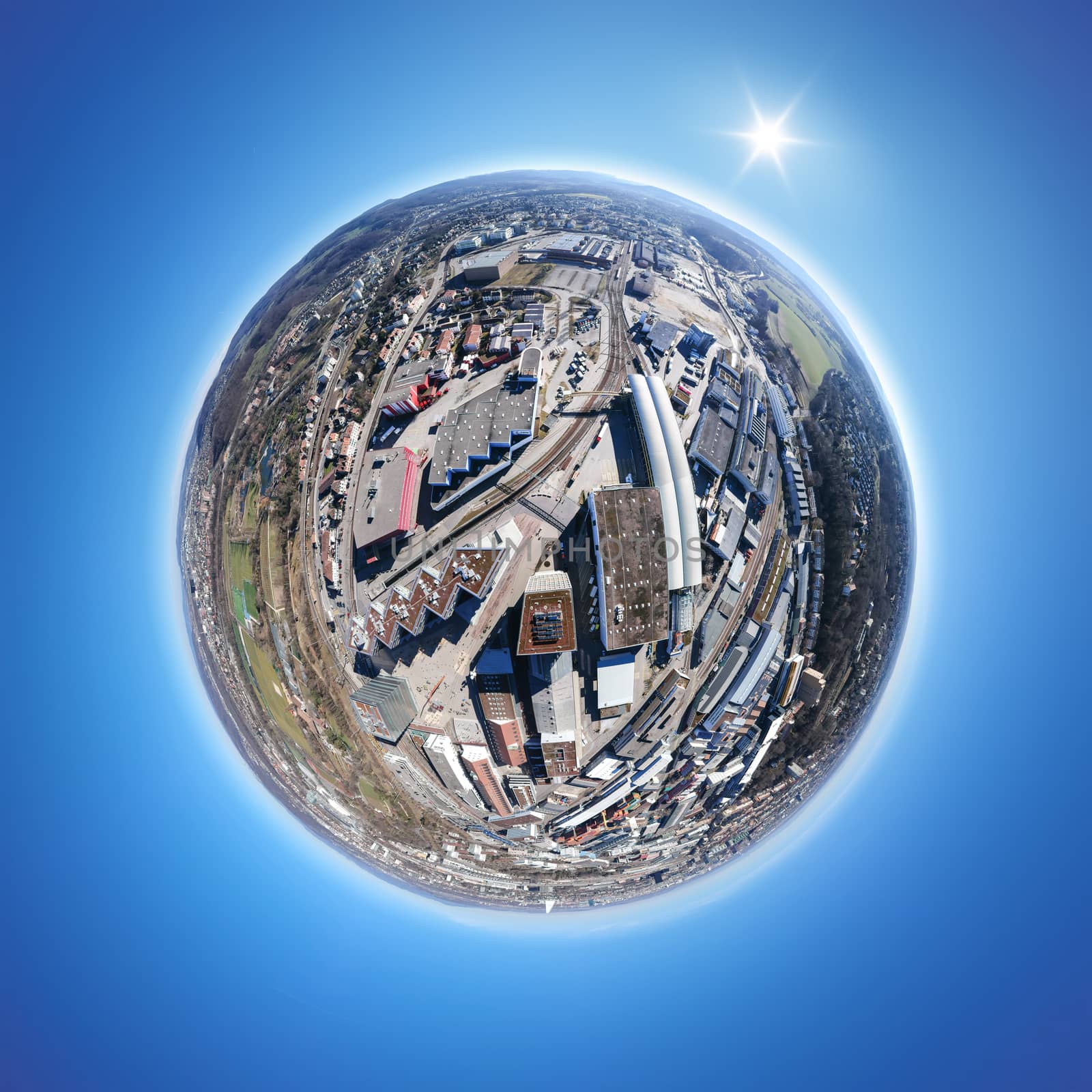An image of a little planet of Basel Swiss