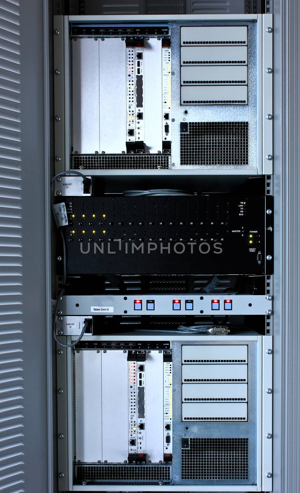 server room with computers for trunk radio system