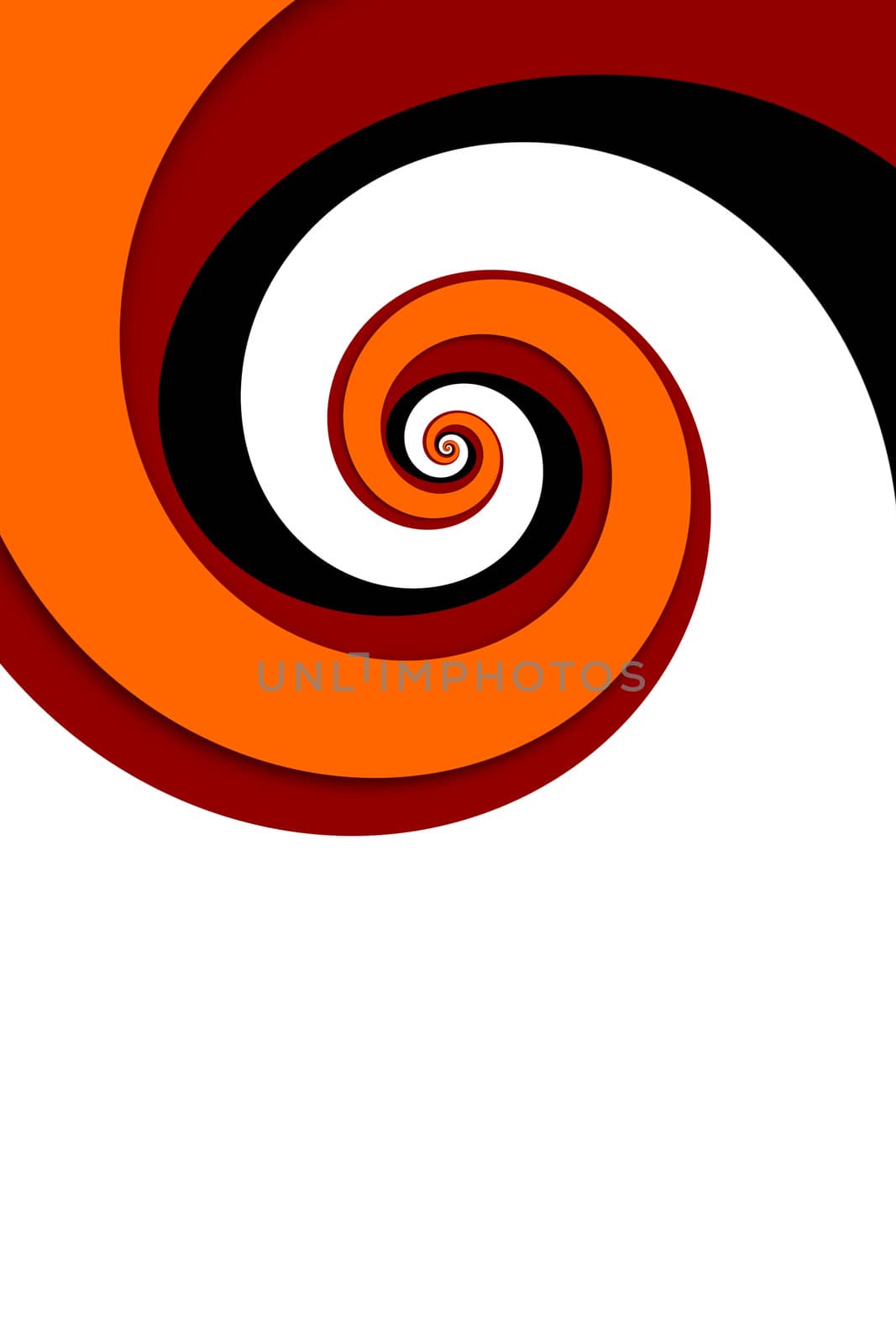 An illustration of a red spiral background